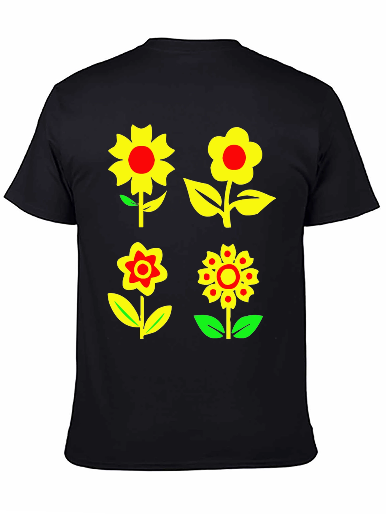 Floral Print T-Shirt - Funky Flower Power Tee
