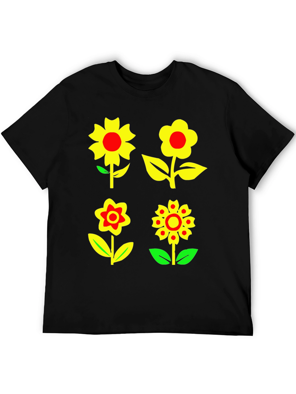 Floral Print T-Shirt - Funky Flower Power Tee