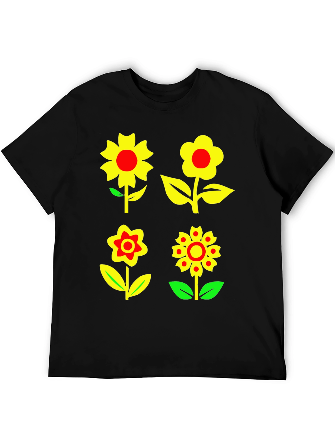 Floral Print T-Shirt - Funky Flower Power Tee