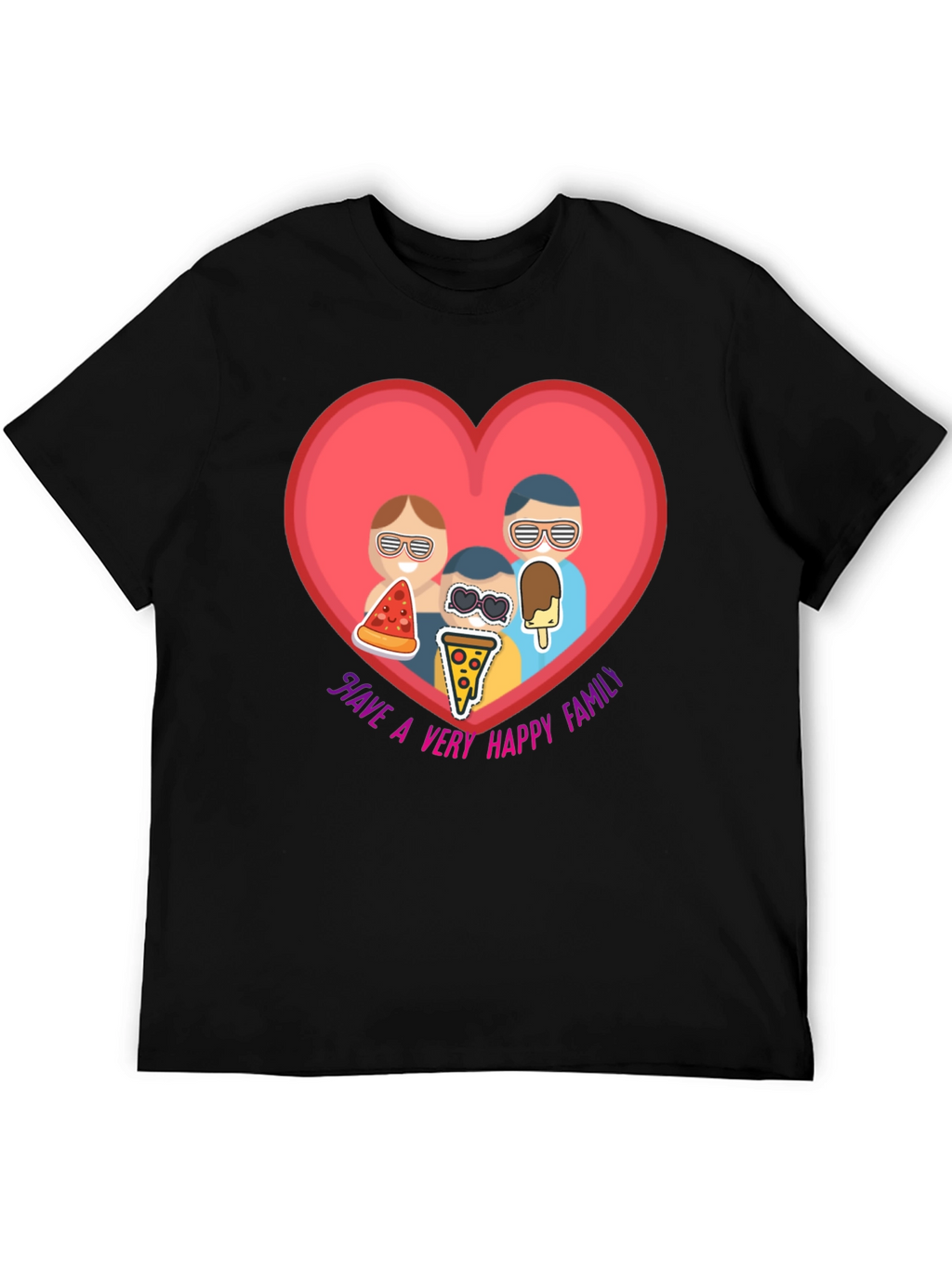 Family Love Graphic T-Shirt - Cute Foodie Design