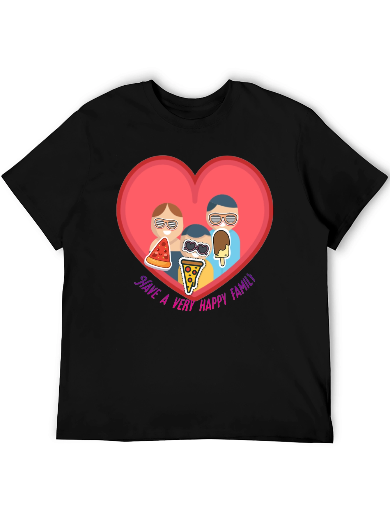 Family Love Graphic T-Shirt - Cute Foodie Design