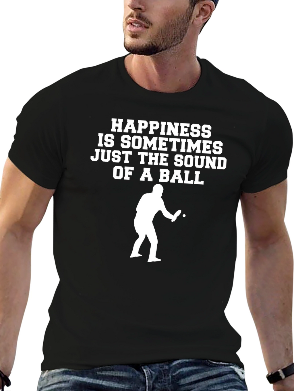Ping Pong Happiness Graphic Tee - Black