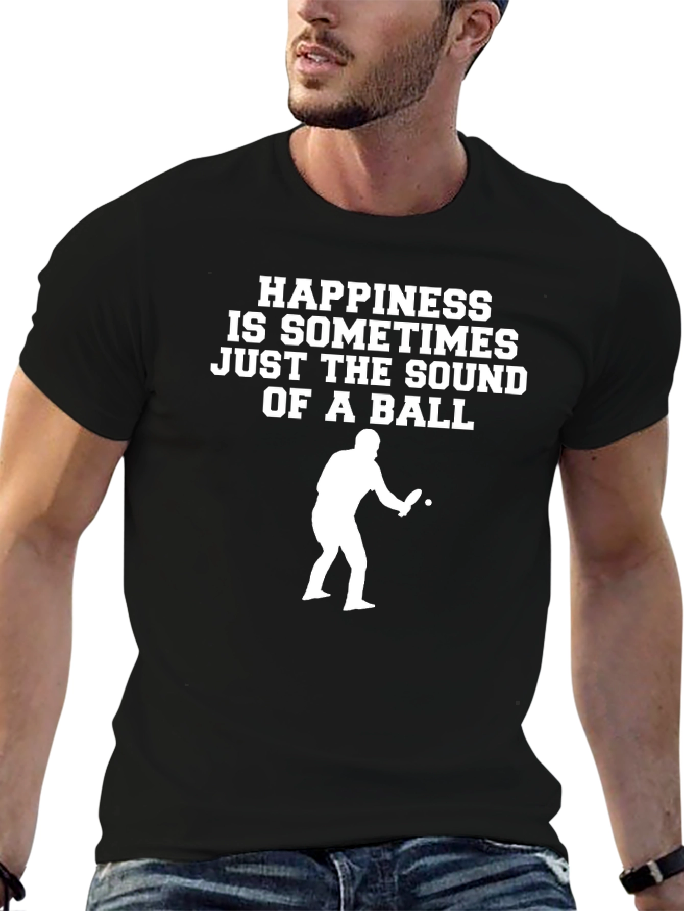 Ping Pong Happiness Graphic Tee - Black