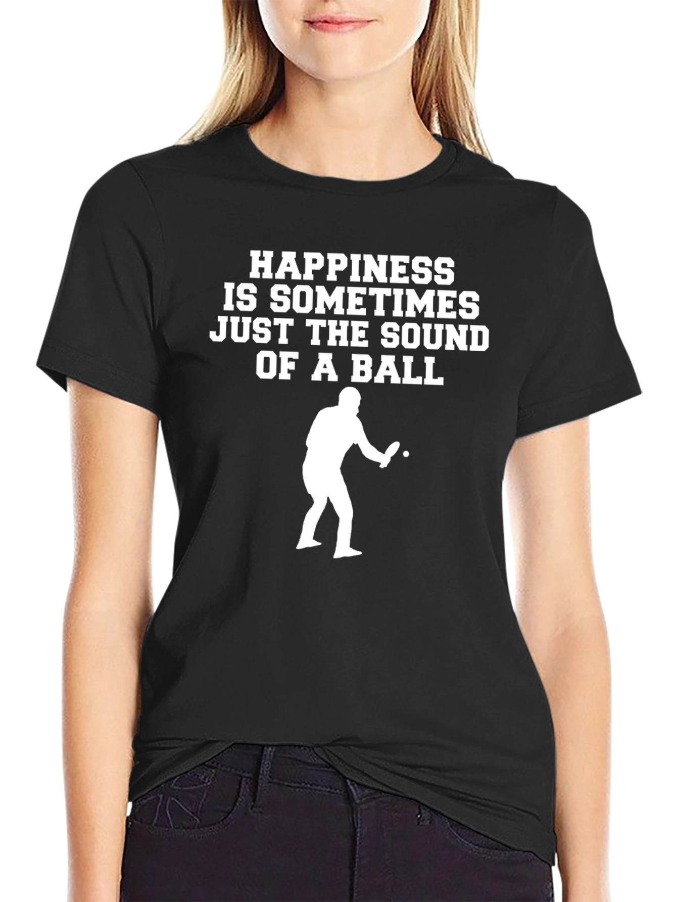 Ping Pong Happiness Graphic Tee - Black