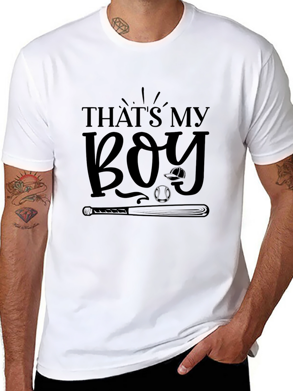 Thats My Boy Baseball Graphic Tee - Black