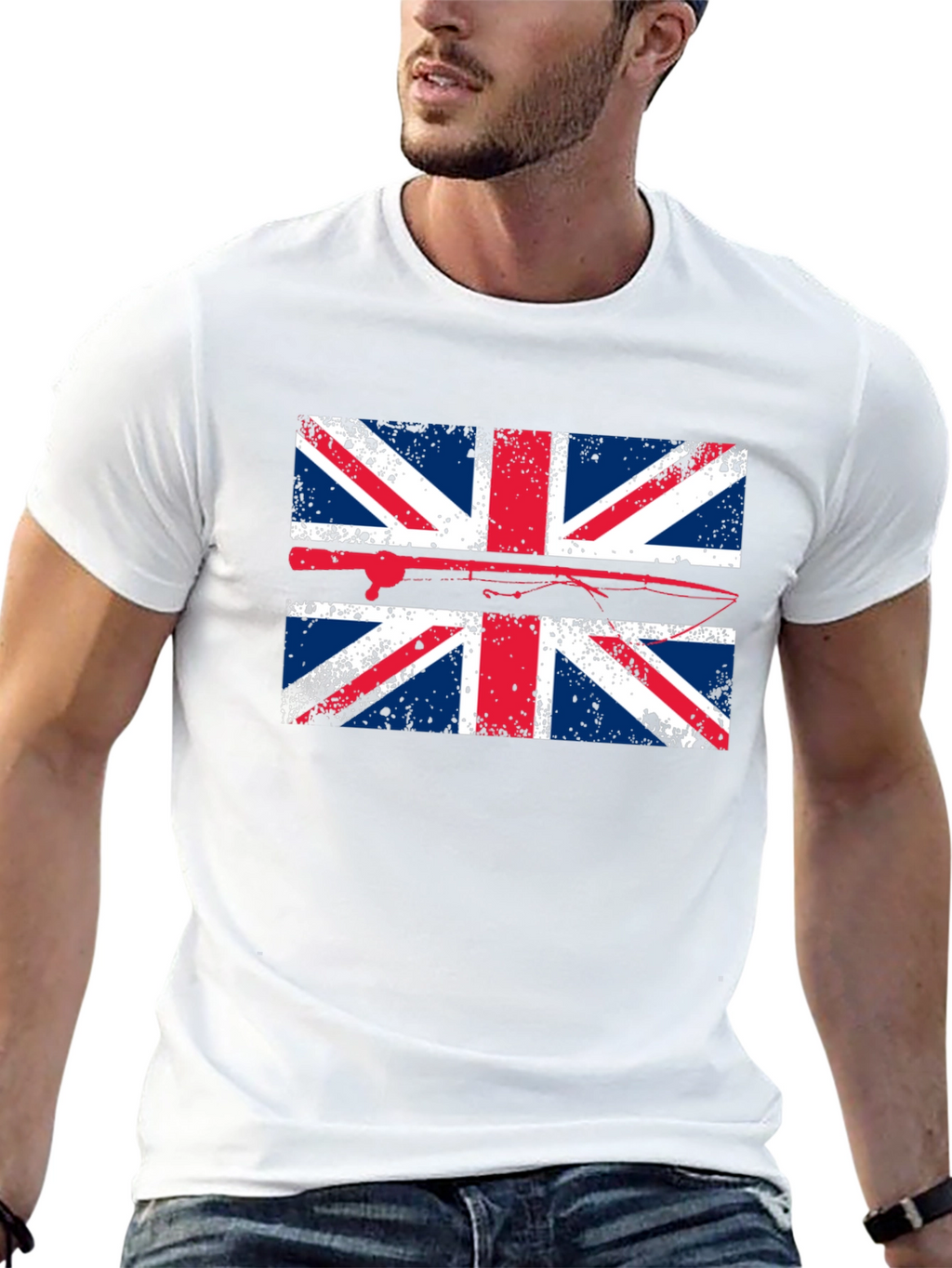 Union Jack Fishing T-Shirt - Distressed British Flag Tee