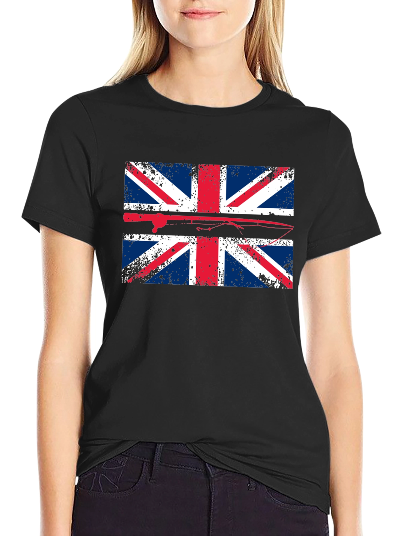 Union Jack Fishing T-Shirt - Distressed British Flag Tee