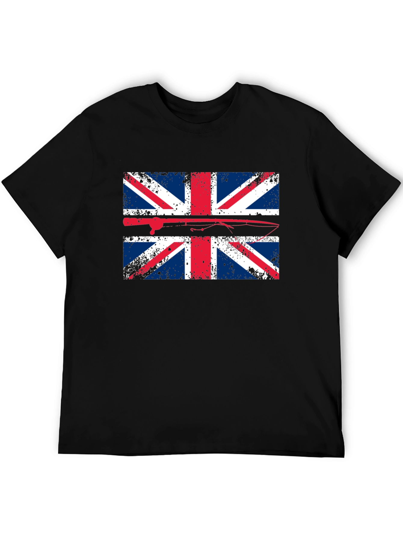 Union Jack Fishing T-Shirt - Distressed British Flag Tee