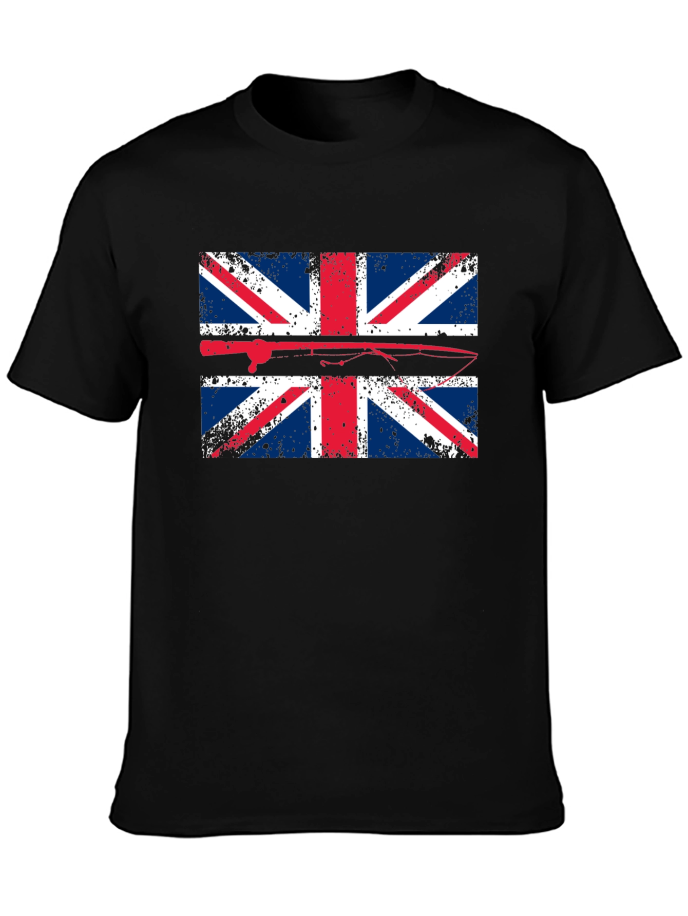 Union Jack Fishing T-Shirt - Distressed British Flag Tee