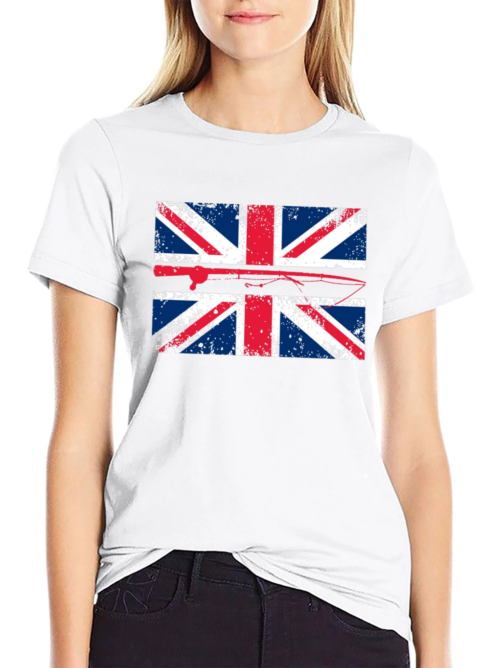 Union Jack Fishing T-Shirt - Distressed British Flag Tee