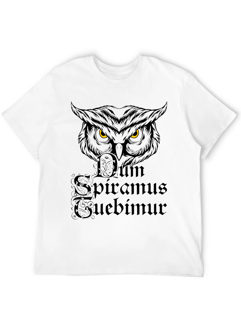 Owl Dum Spiro Spero Black T-Shirt