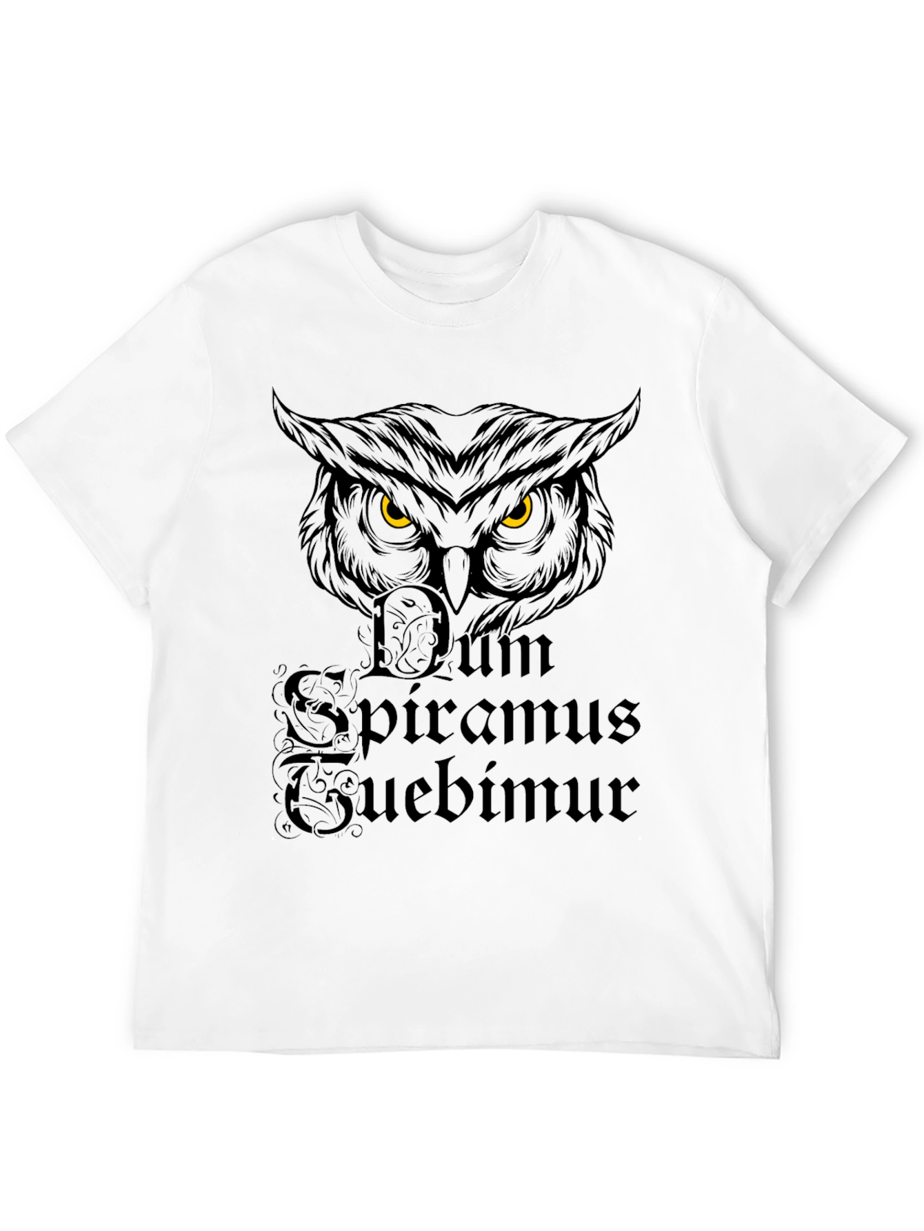 Owl Dum Spiro Spero Black T-Shirt