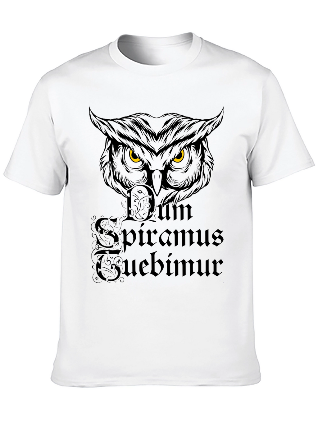 Owl Dum Spiro Spero Black T-Shirt