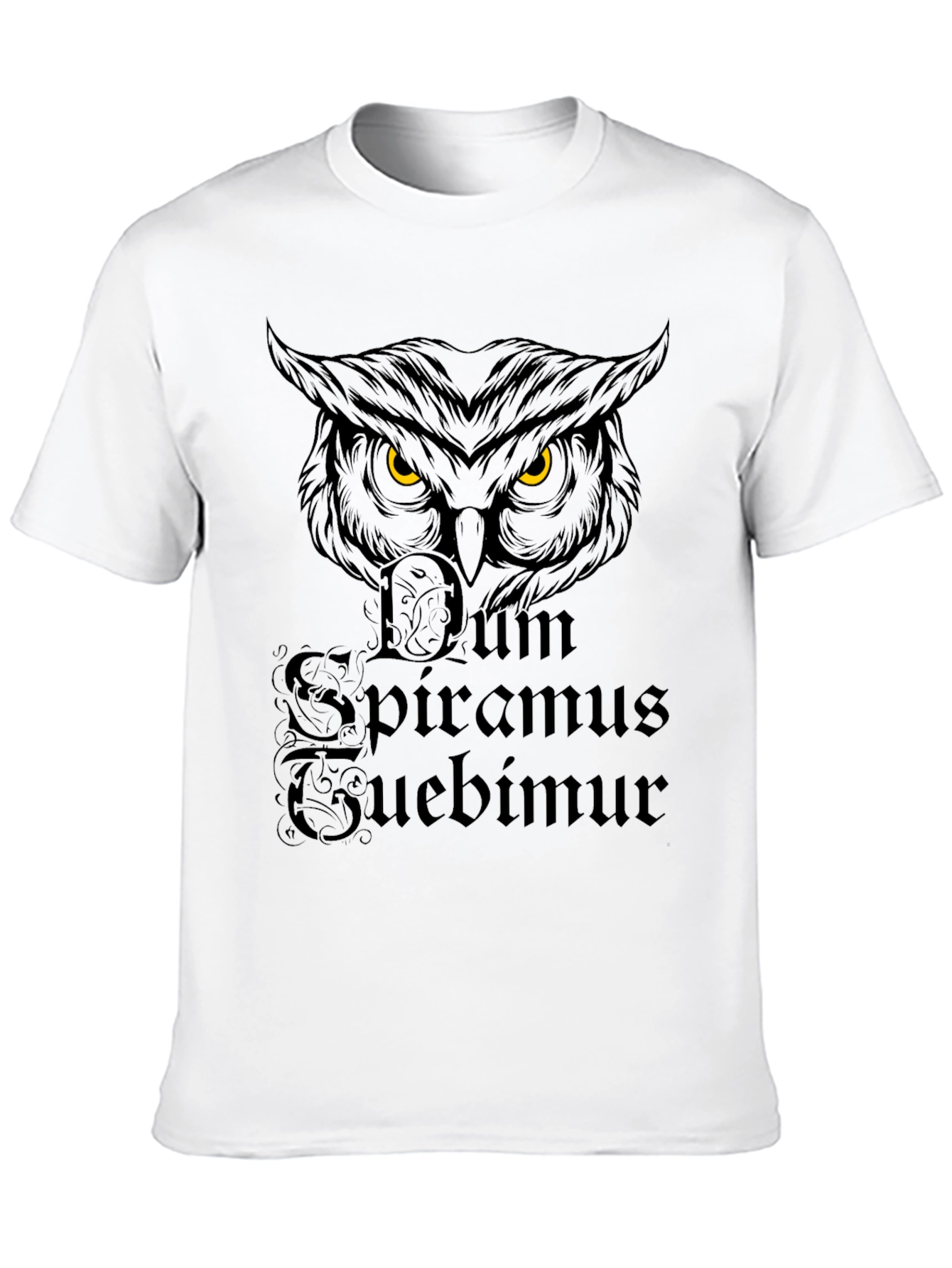 Owl Dum Spiro Spero Black T-Shirt