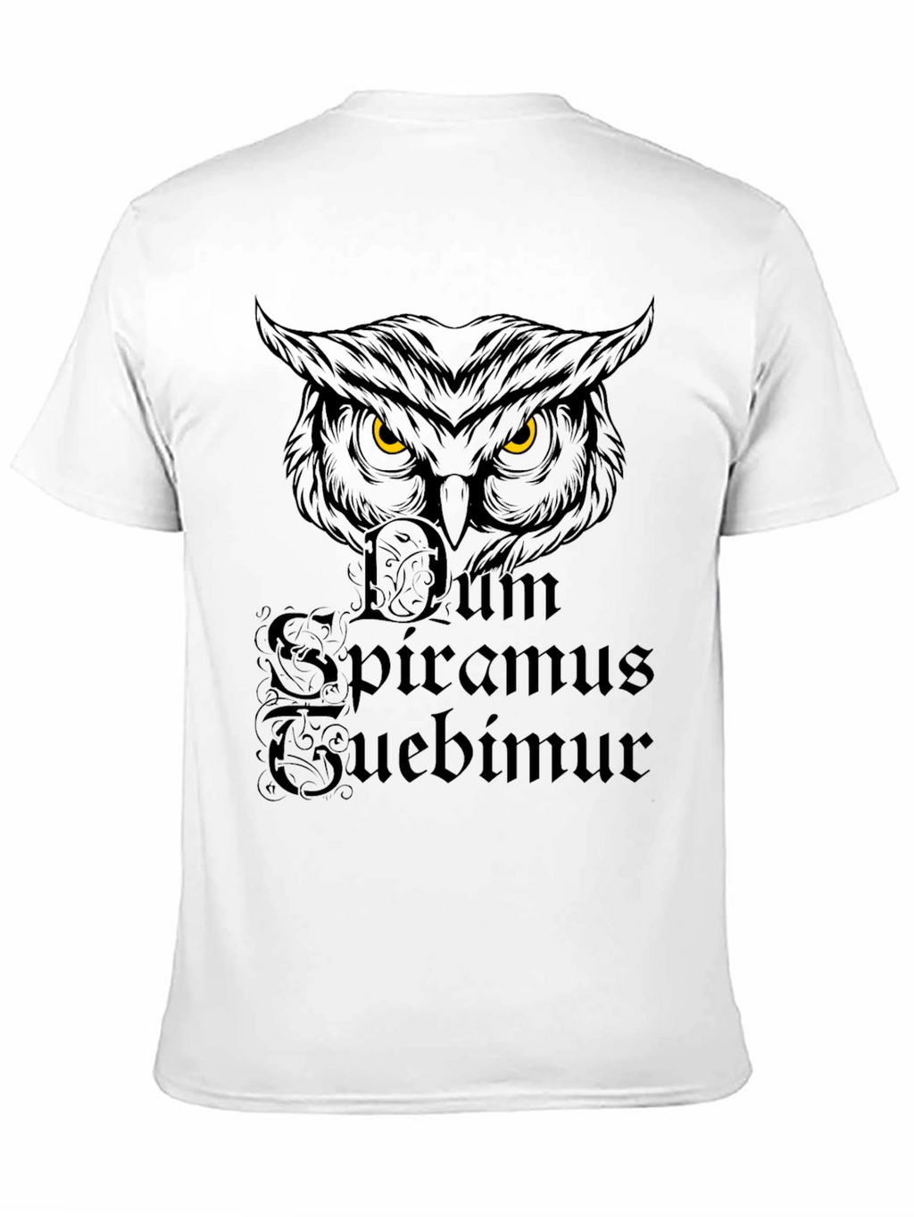 Owl Dum Spiro Spero Black T-Shirt