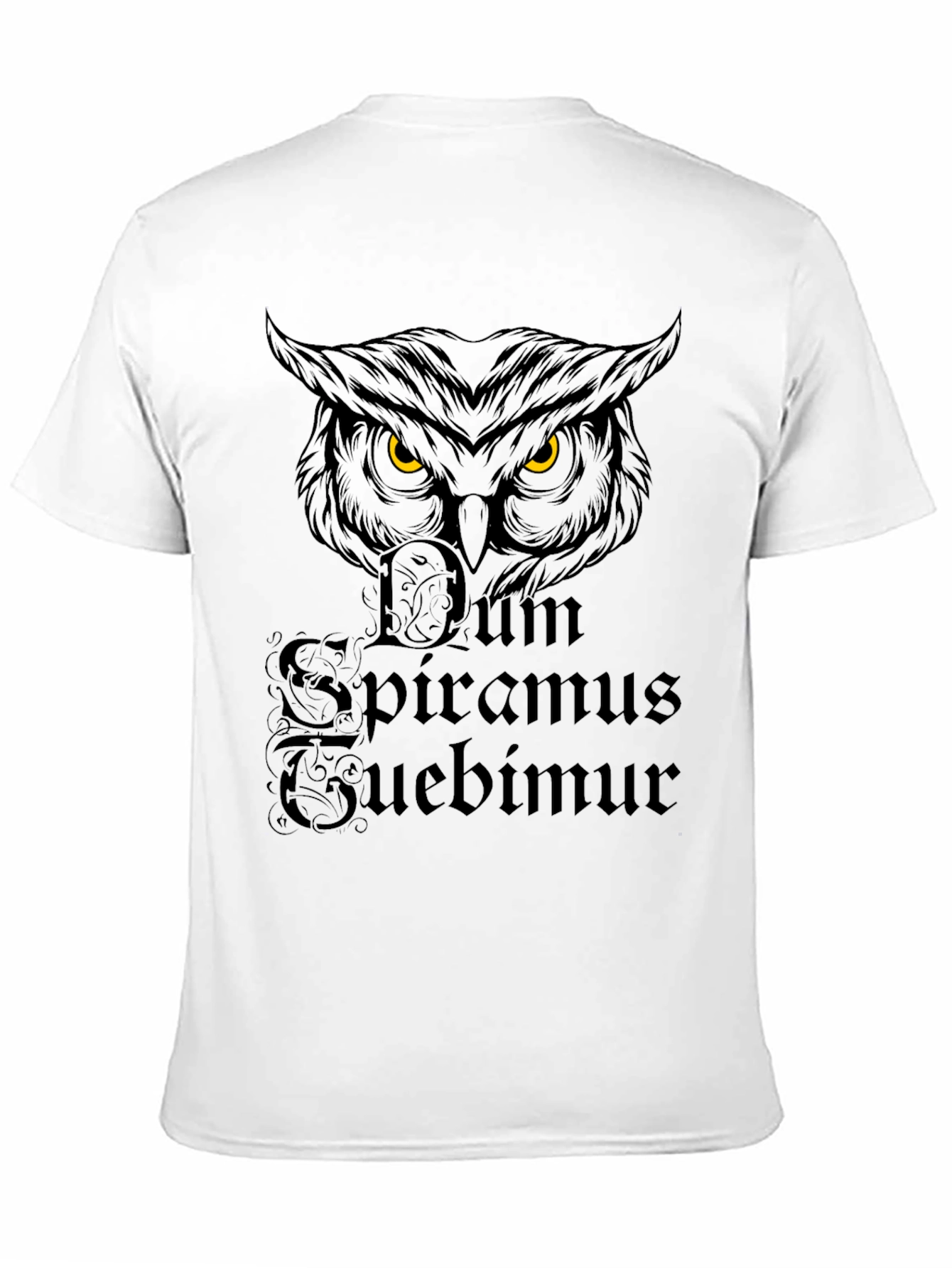 Owl Dum Spiro Spero Black T-Shirt