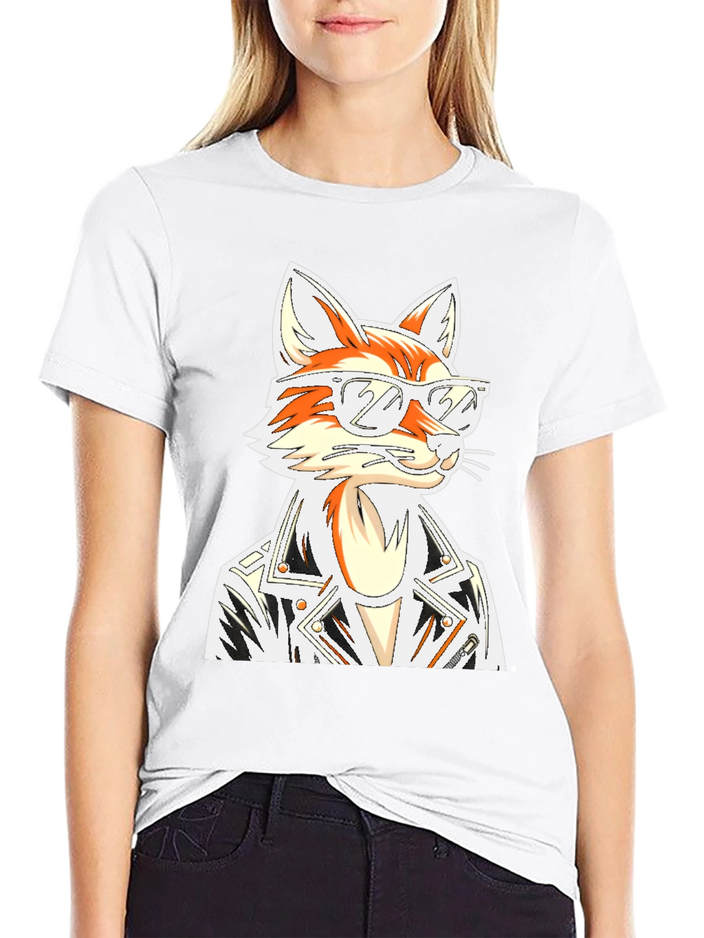 Cool Fox Graphic T-Shirt - Black