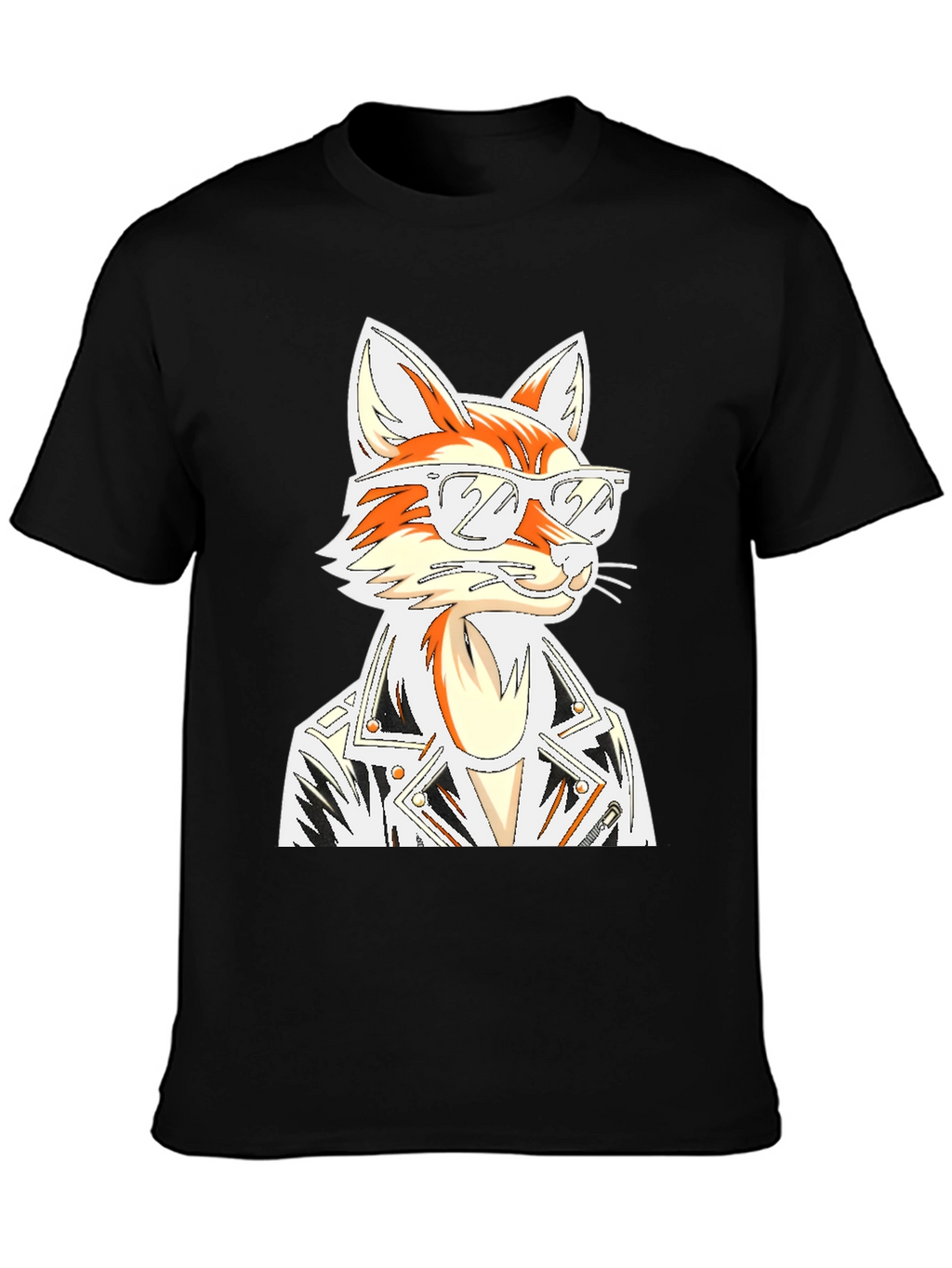 Cool Fox Graphic T-Shirt - Black