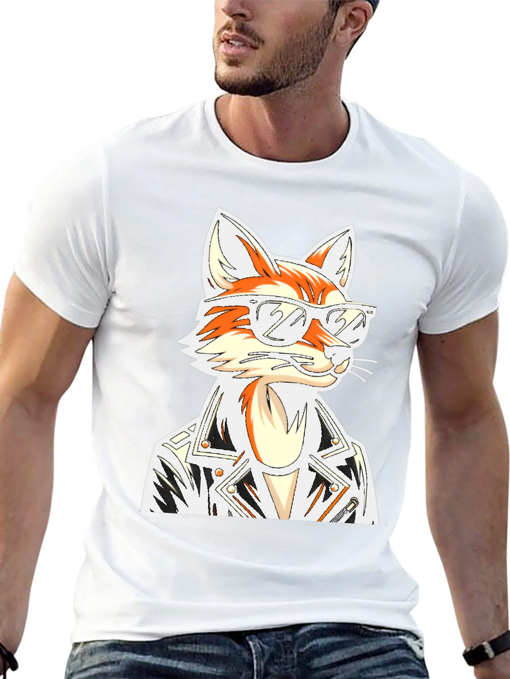 Cool Fox Graphic T-Shirt - Black