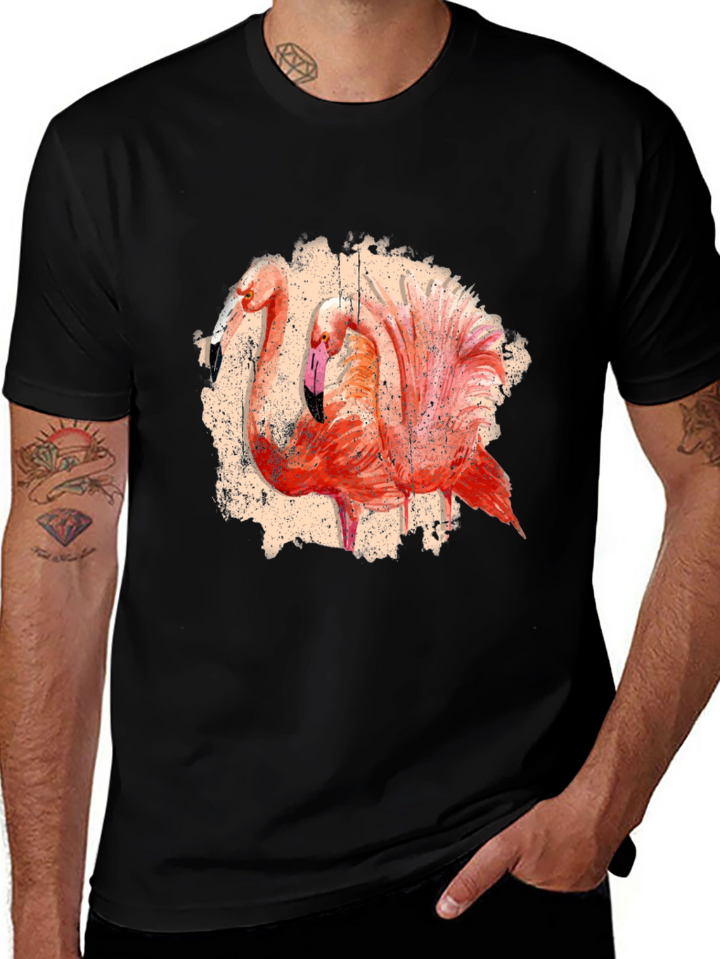 Flamingo Graphic Tee - Tropical Bird Print