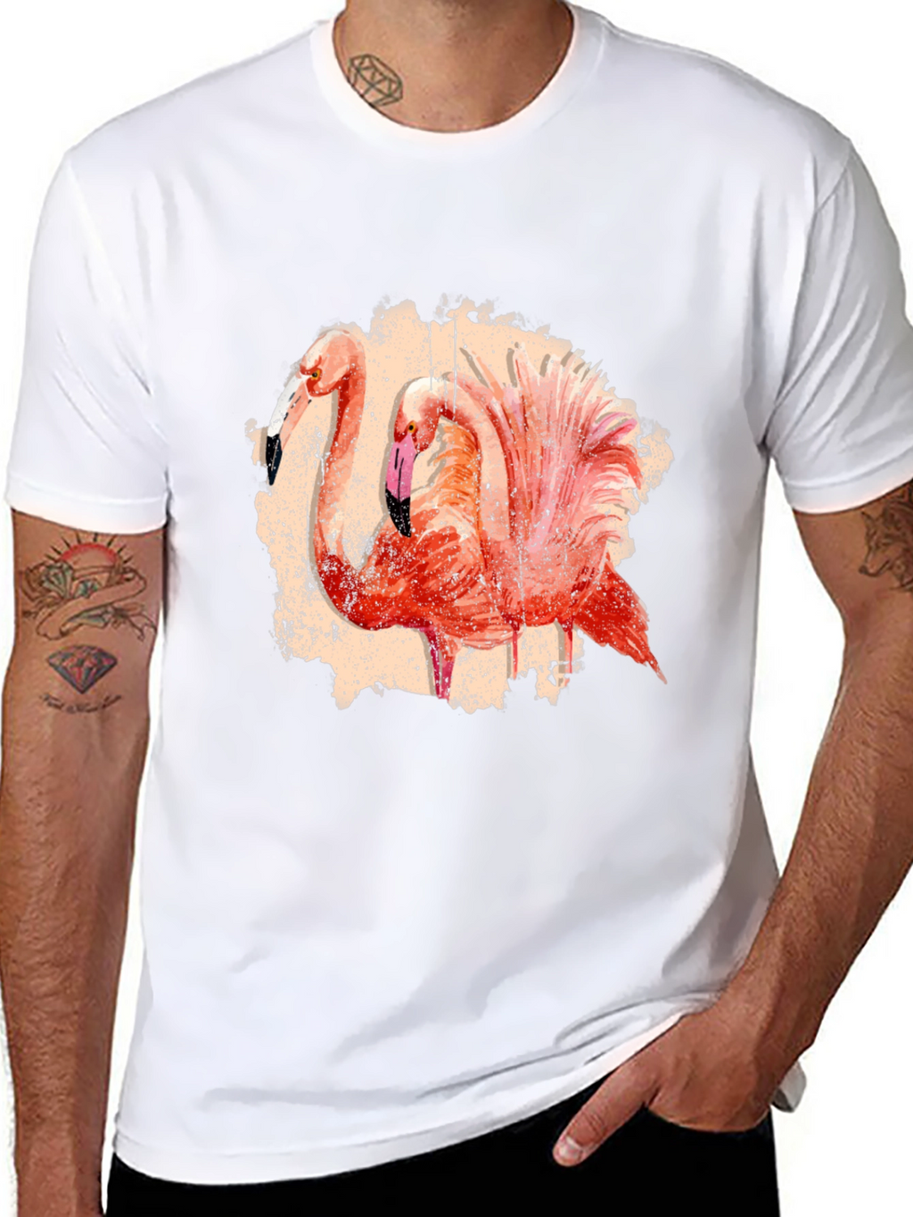 Flamingo Graphic Tee - Tropical Bird Print