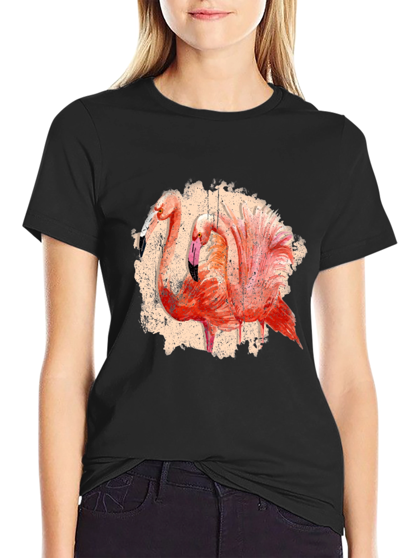 Flamingo Graphic Tee - Tropical Bird Print