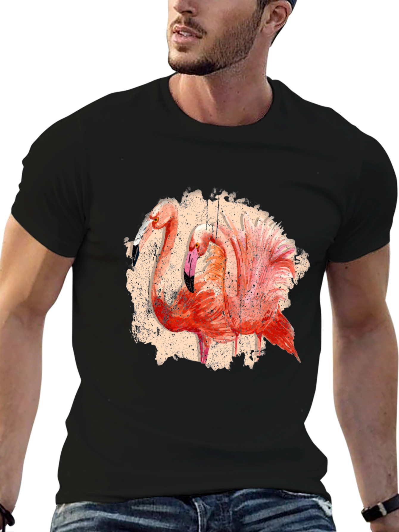 Flamingo Graphic Tee - Tropical Bird Print