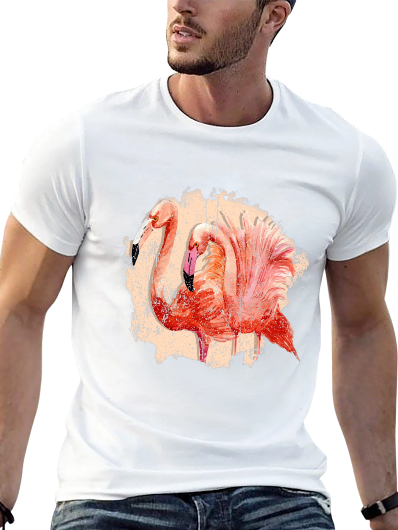 Flamingo Graphic Tee - Tropical Bird Print