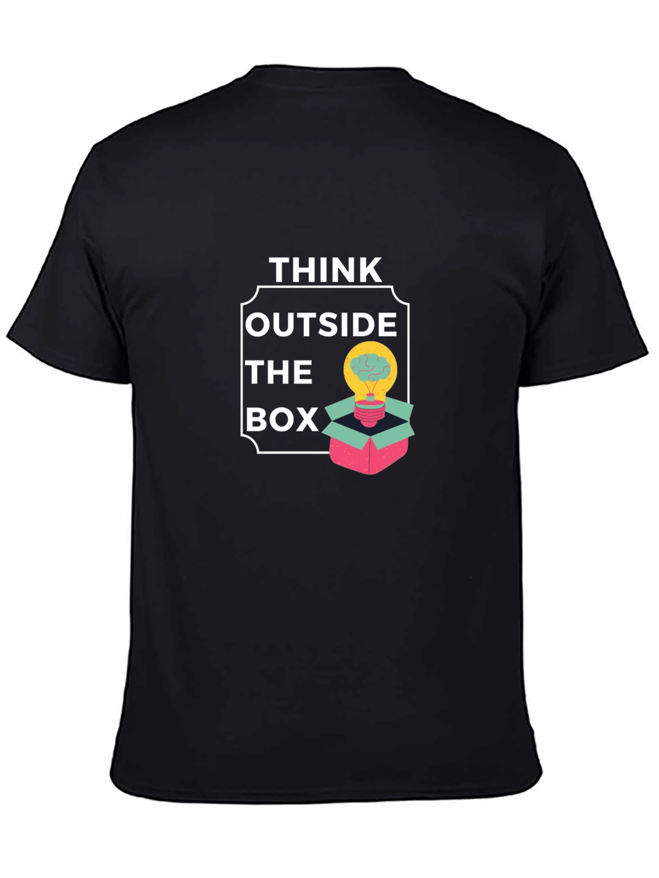 Think Outside the Box Graphic Tee - Mens Black Cotton T-Shirt