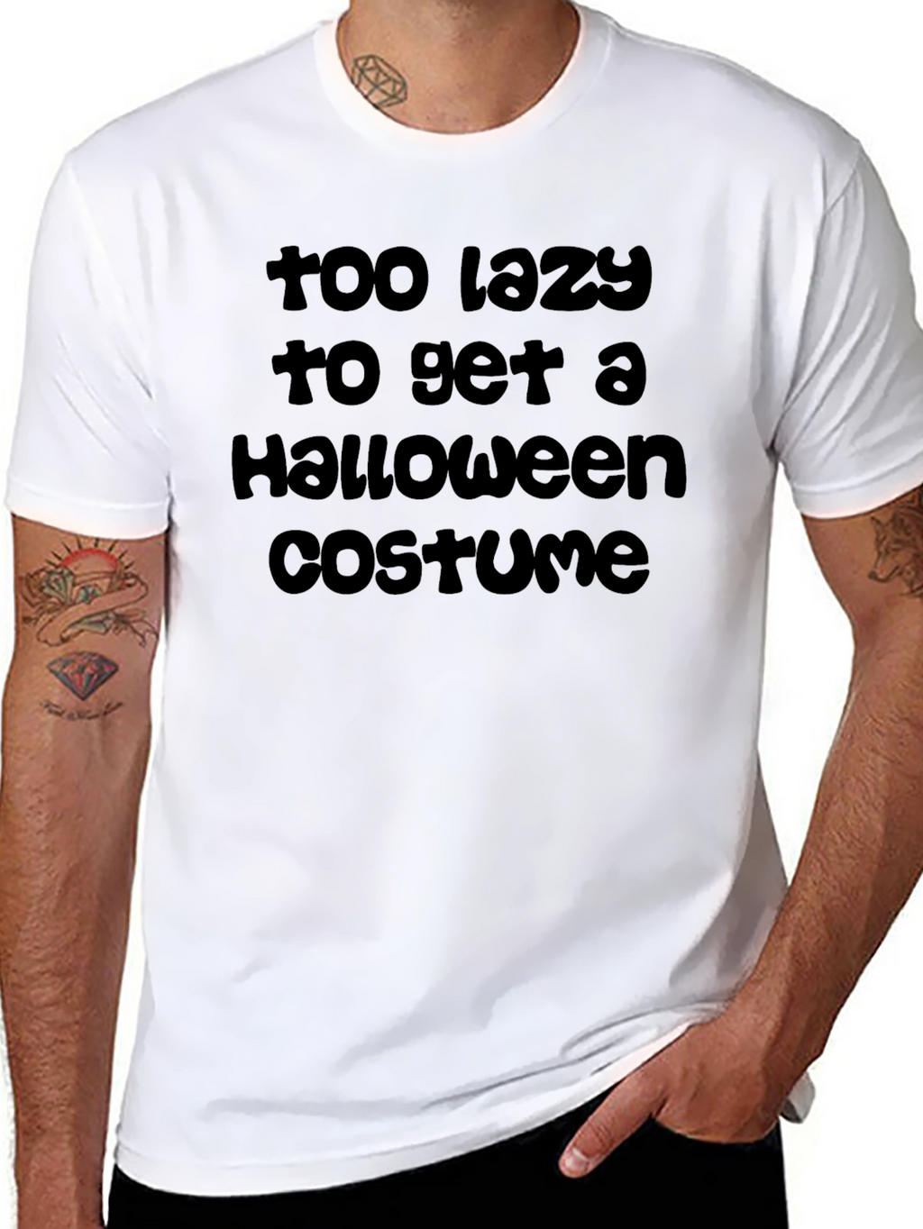 Lazy Halloween Costume T-Shirt - Funny Graphic Tee