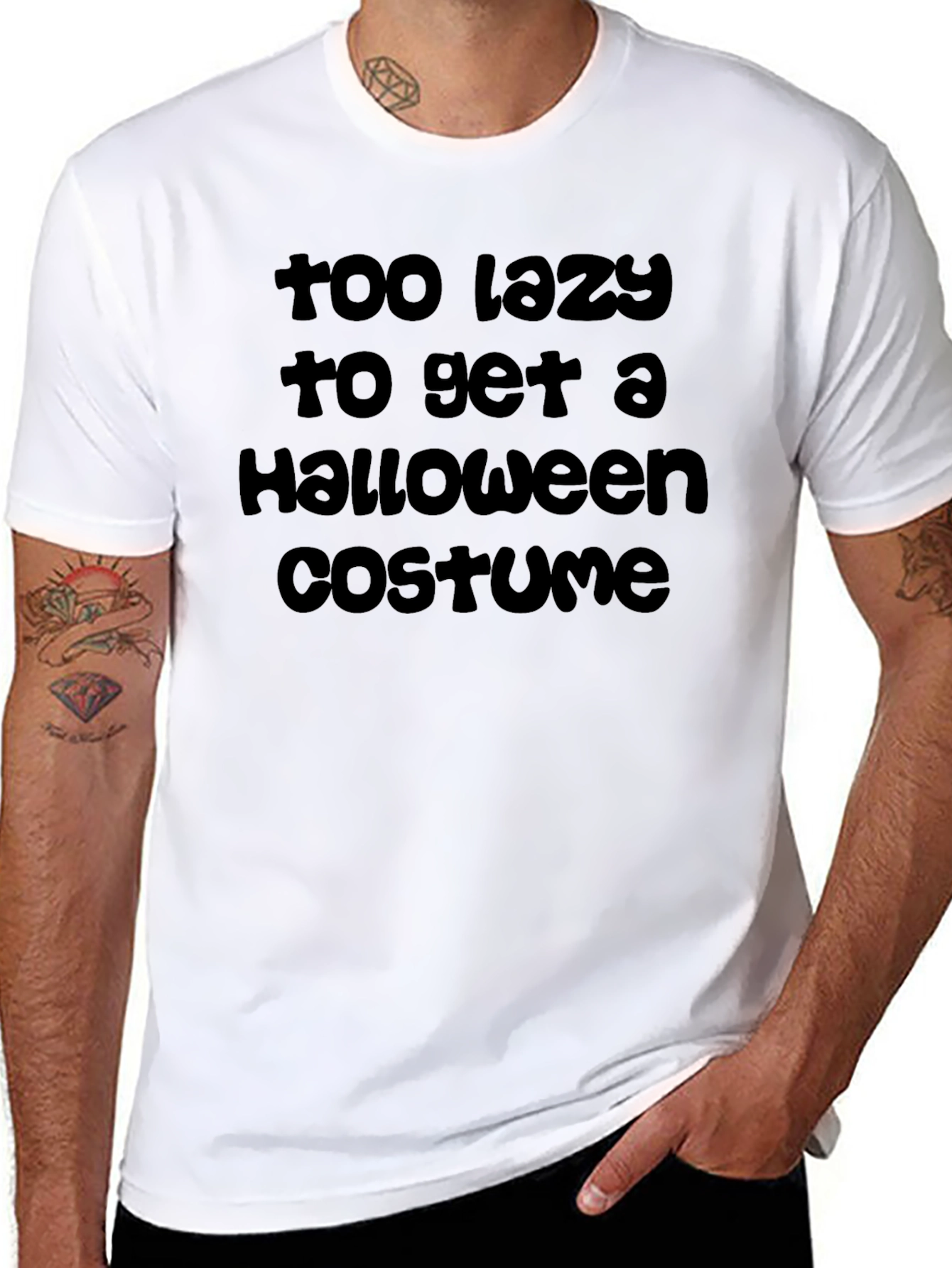 Lazy Halloween Costume T-Shirt - Funny Graphic Tee
