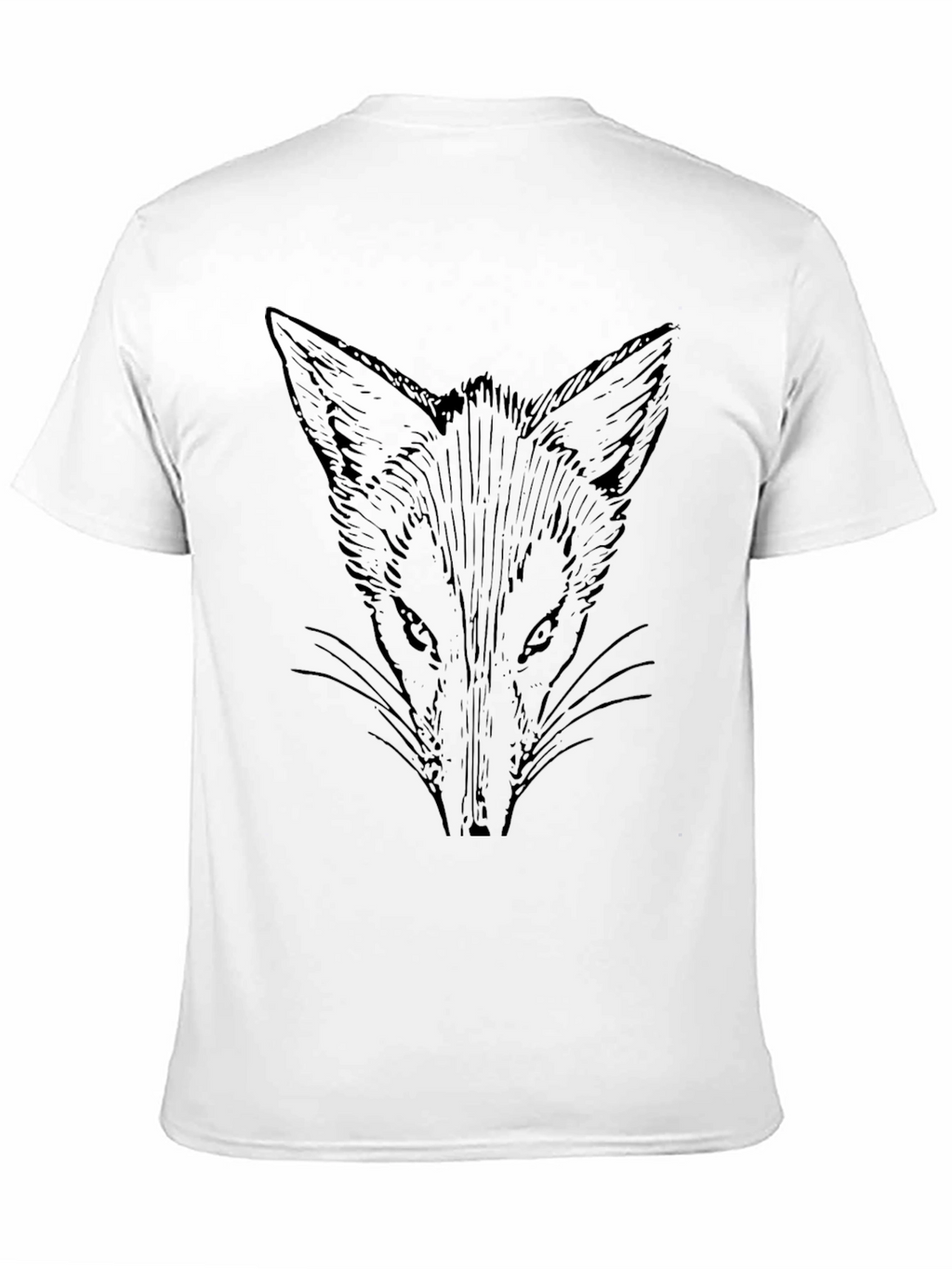 Mens Black T-Shirt with Fox Graphic Print