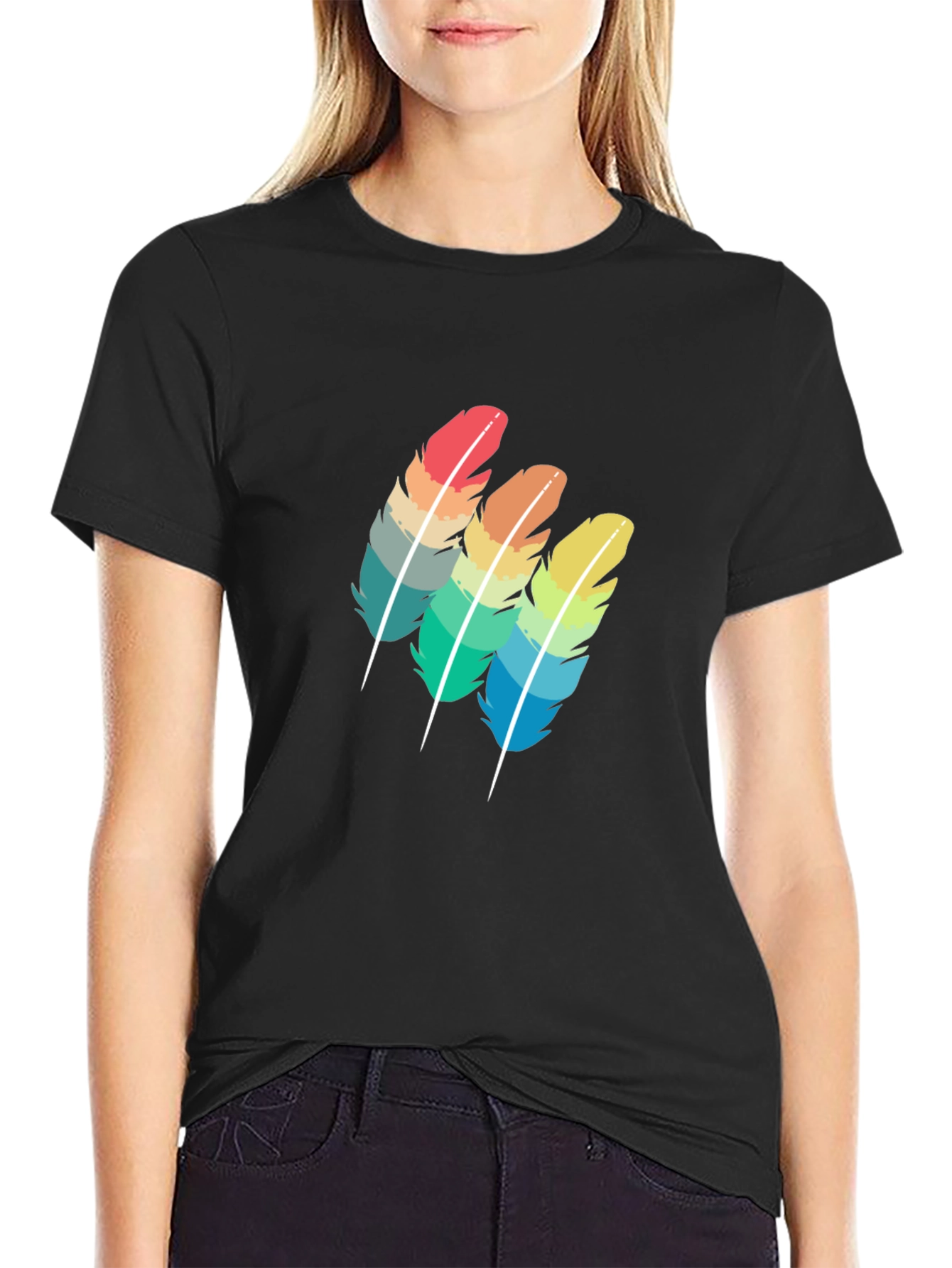 Rainbow Feather Graphic Tee