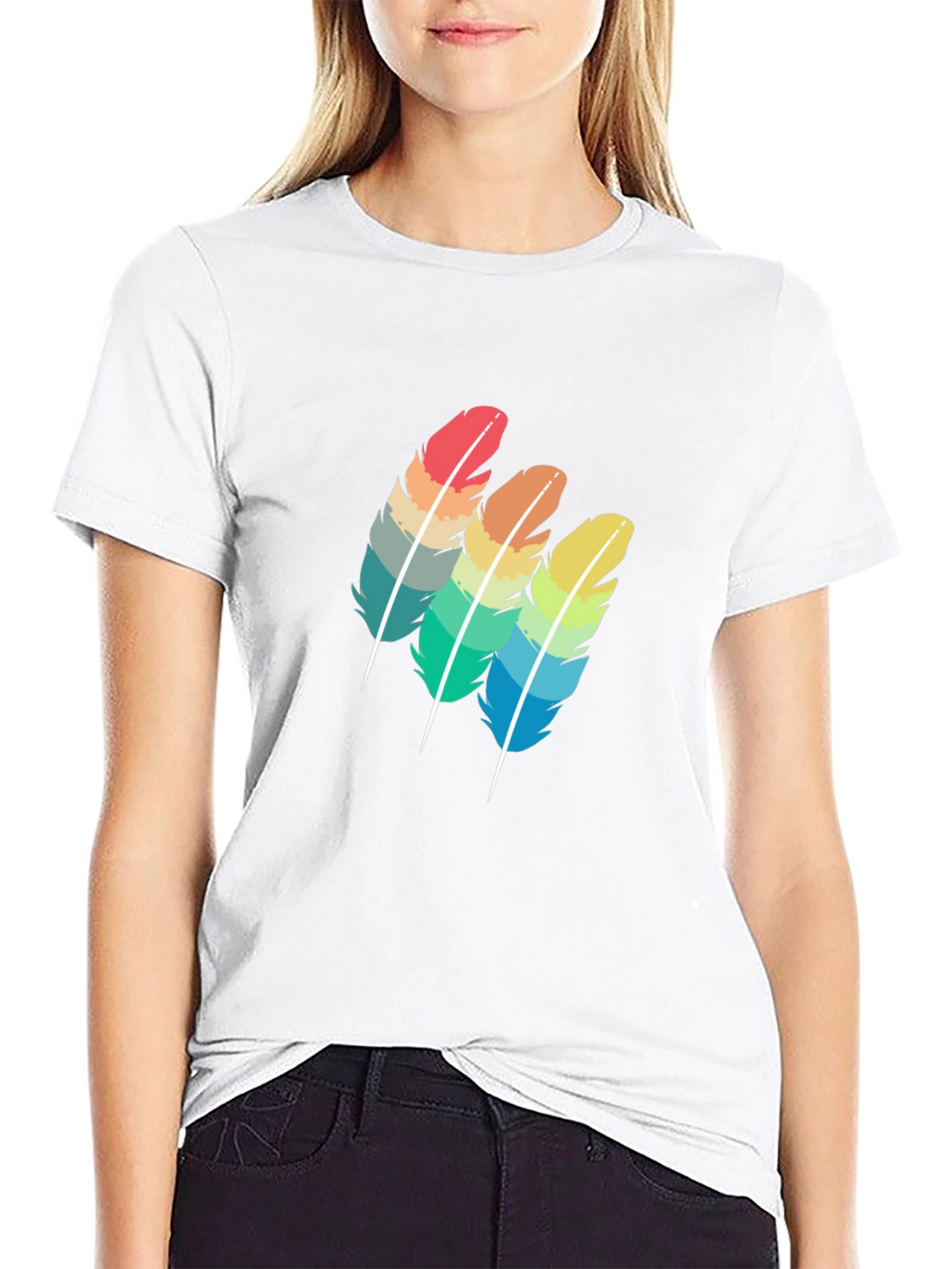 Rainbow Feather Graphic Tee