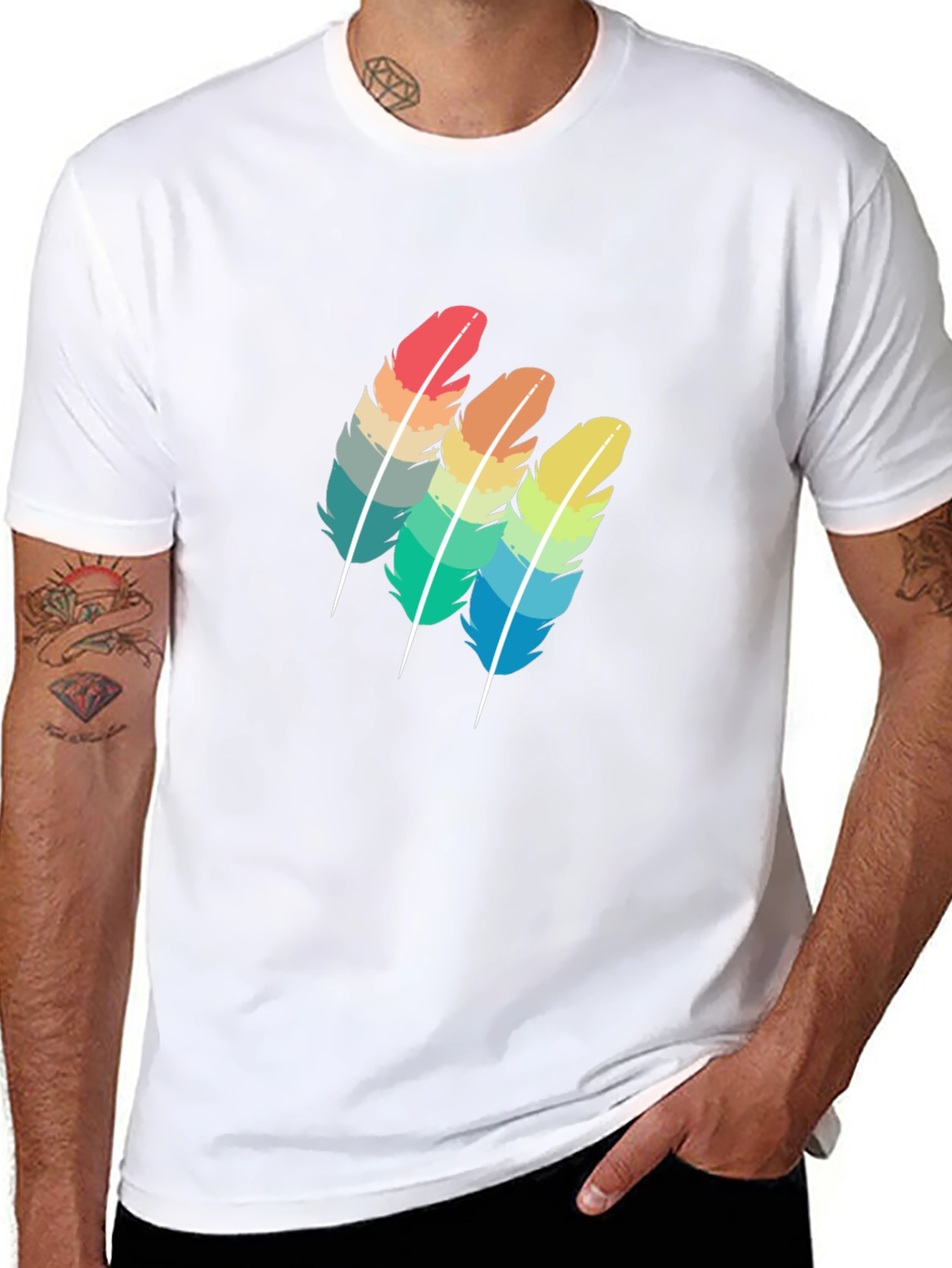 Rainbow Feather Graphic Tee