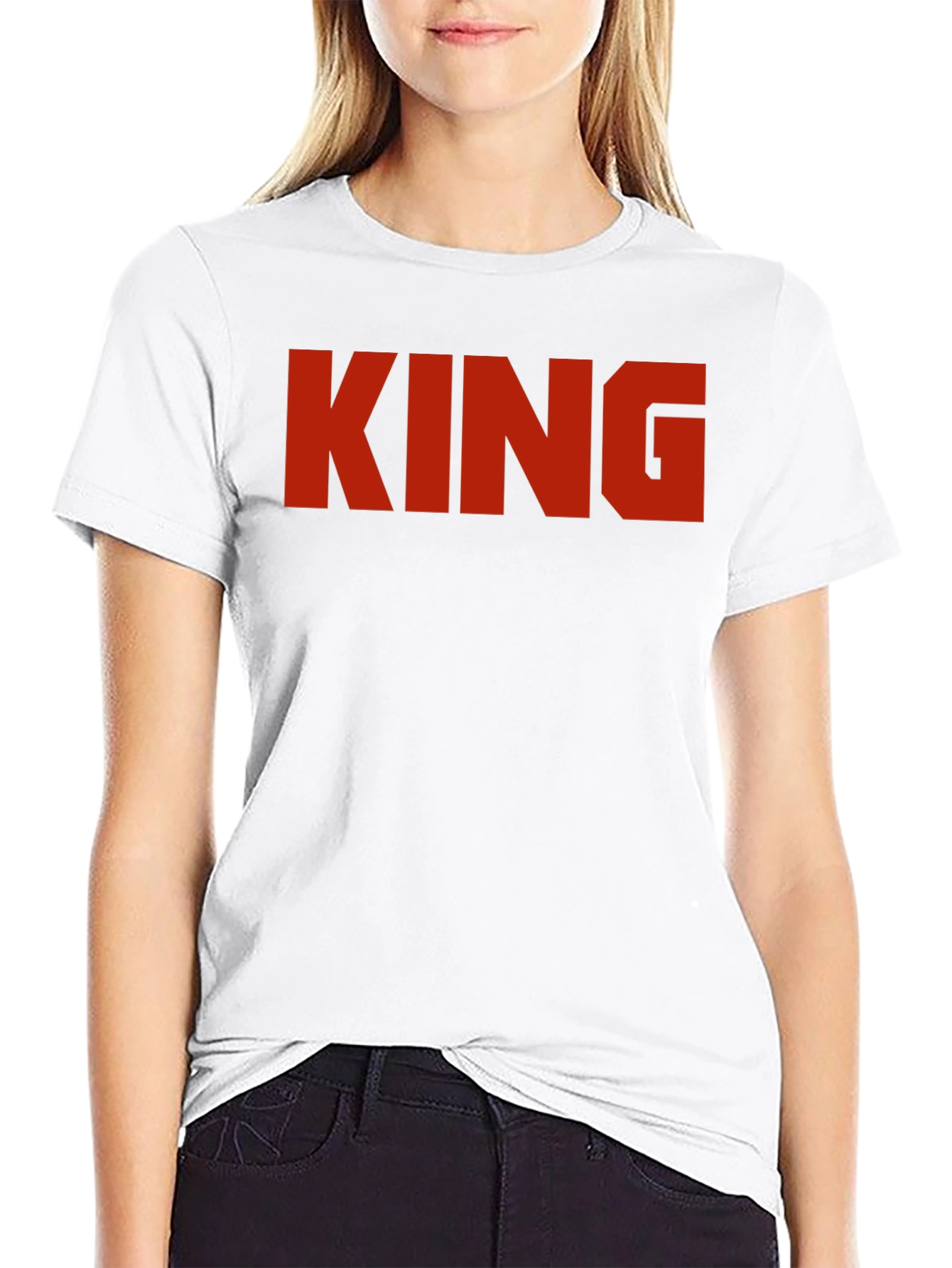King Graphic Print Black T-Shirt
