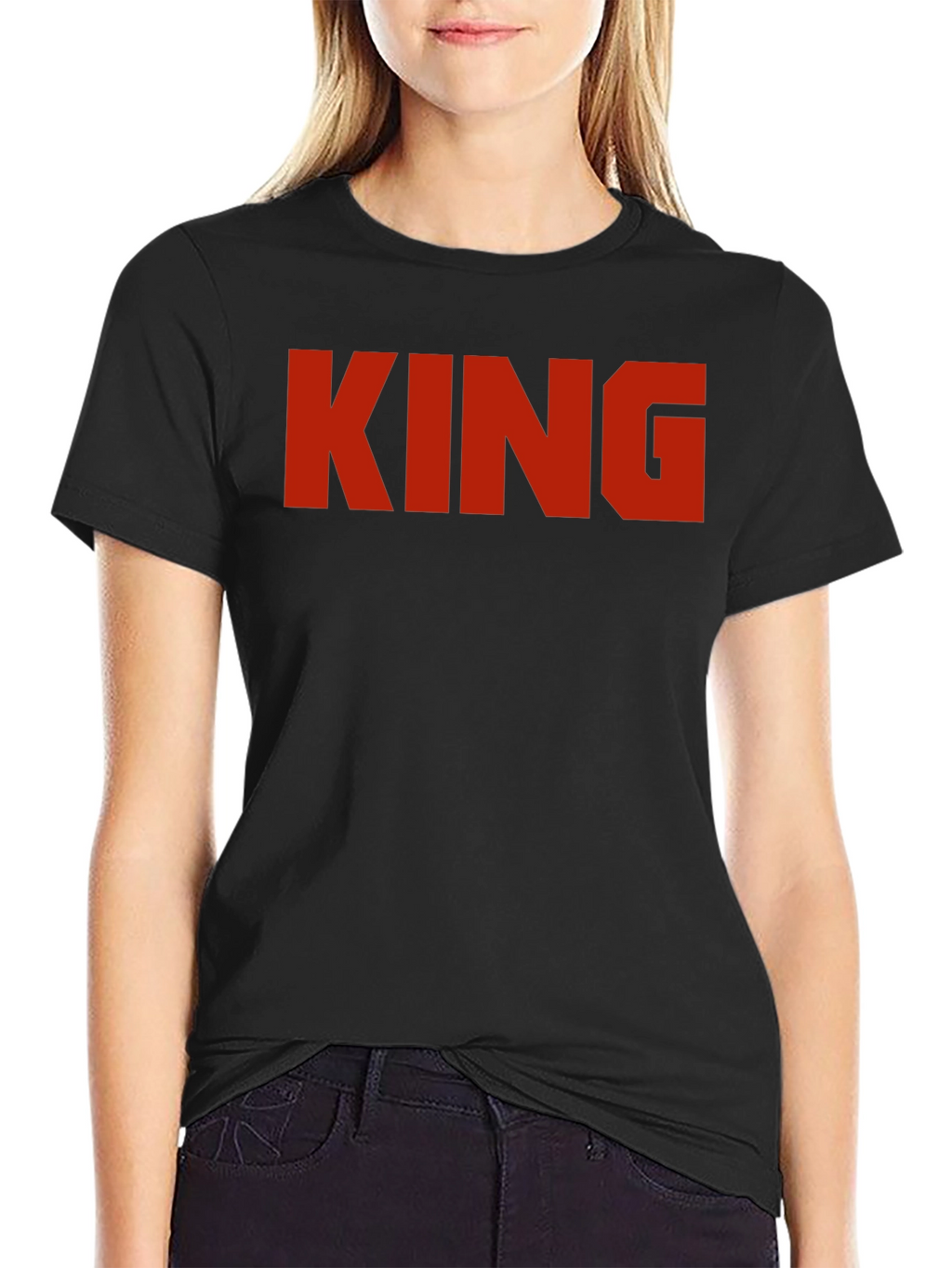 King Graphic Print Black T-Shirt