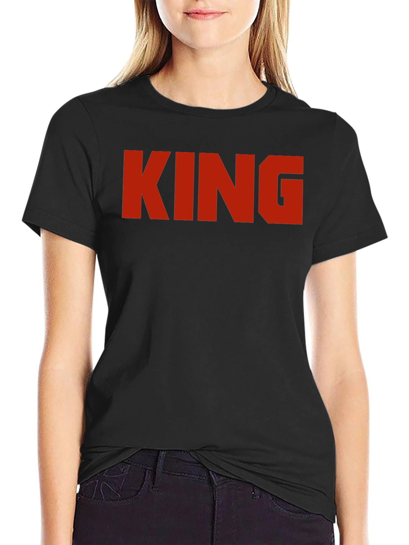 King Graphic Print Black T-Shirt