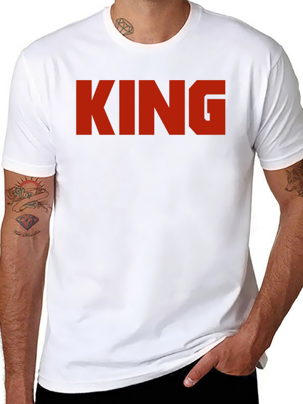 King Graphic Print Black T-Shirt