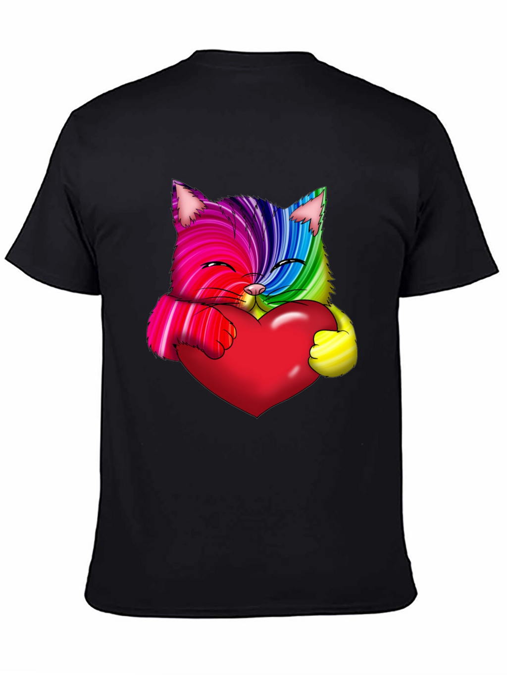 Rainbow Cat Heart Graphic Tee - Love & Pride