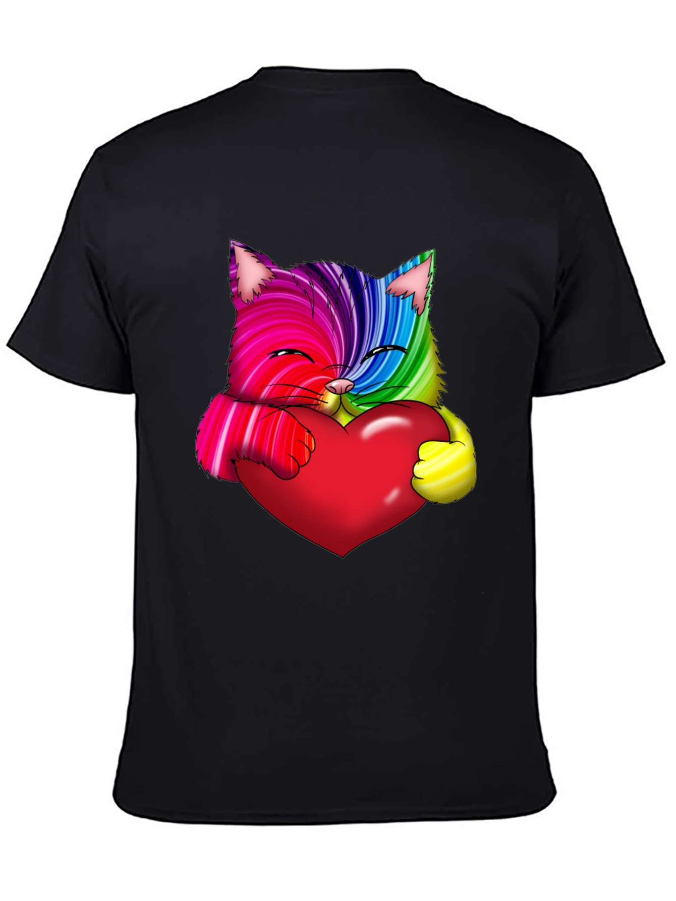 Rainbow Cat Heart Graphic Tee - Love & Pride