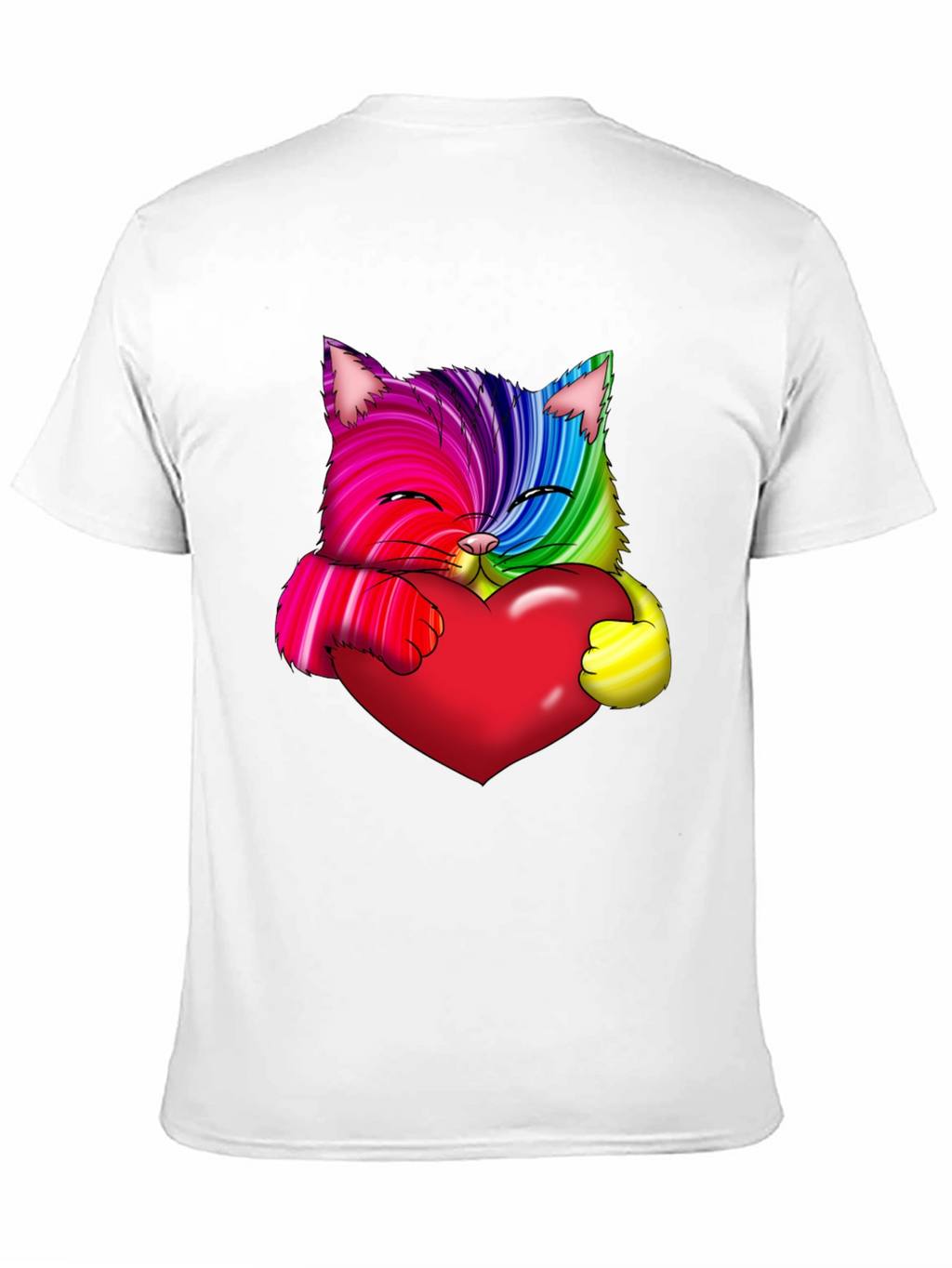 Rainbow Cat Heart Graphic Tee - Love & Pride