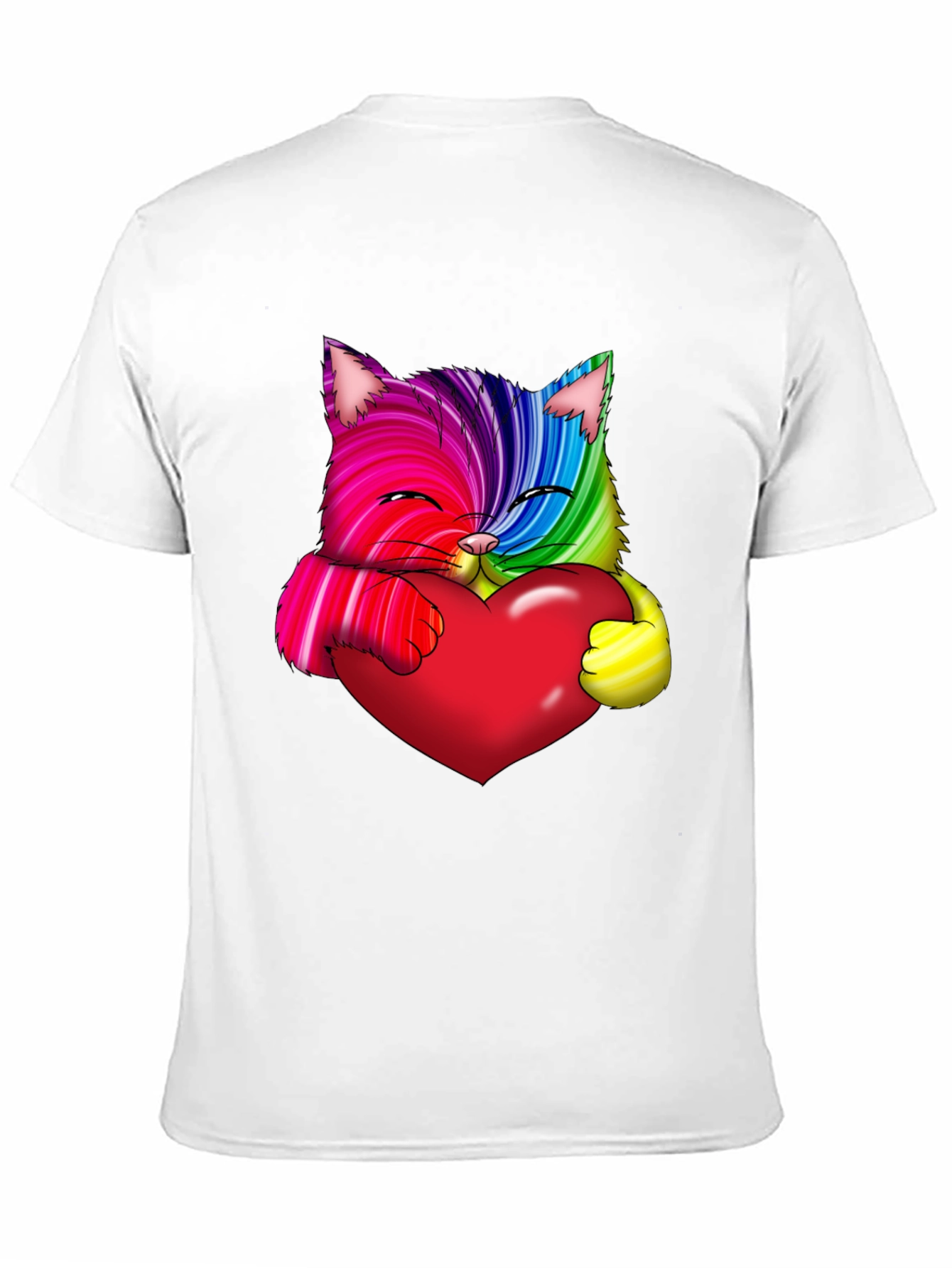 Rainbow Cat Heart Graphic Tee - Love & Pride