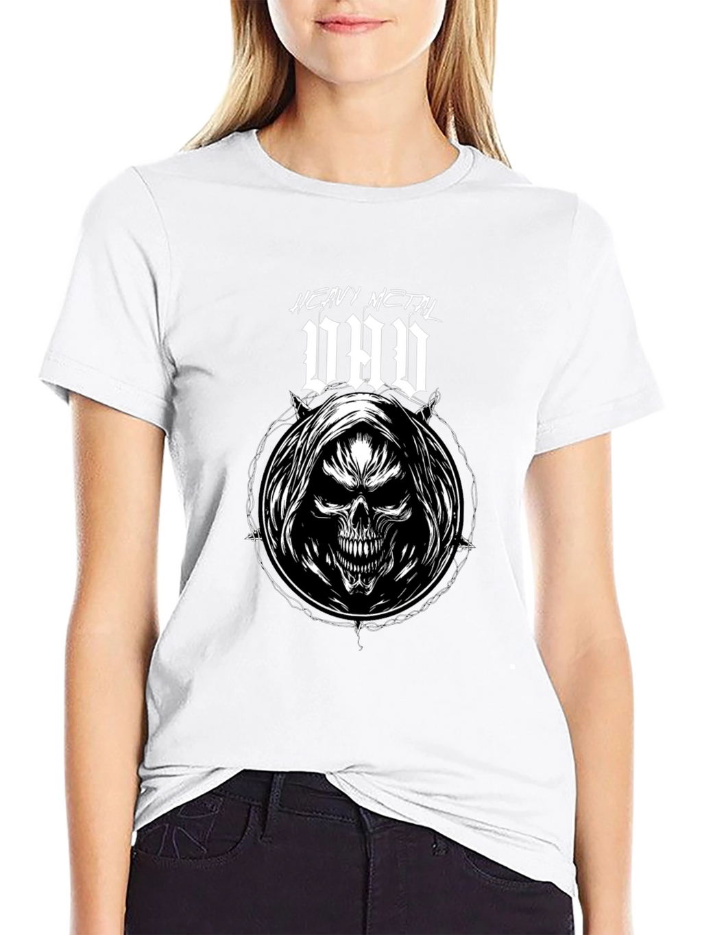 Heavy Metal Dad T-Shirt - Grim Reaper Skull Design