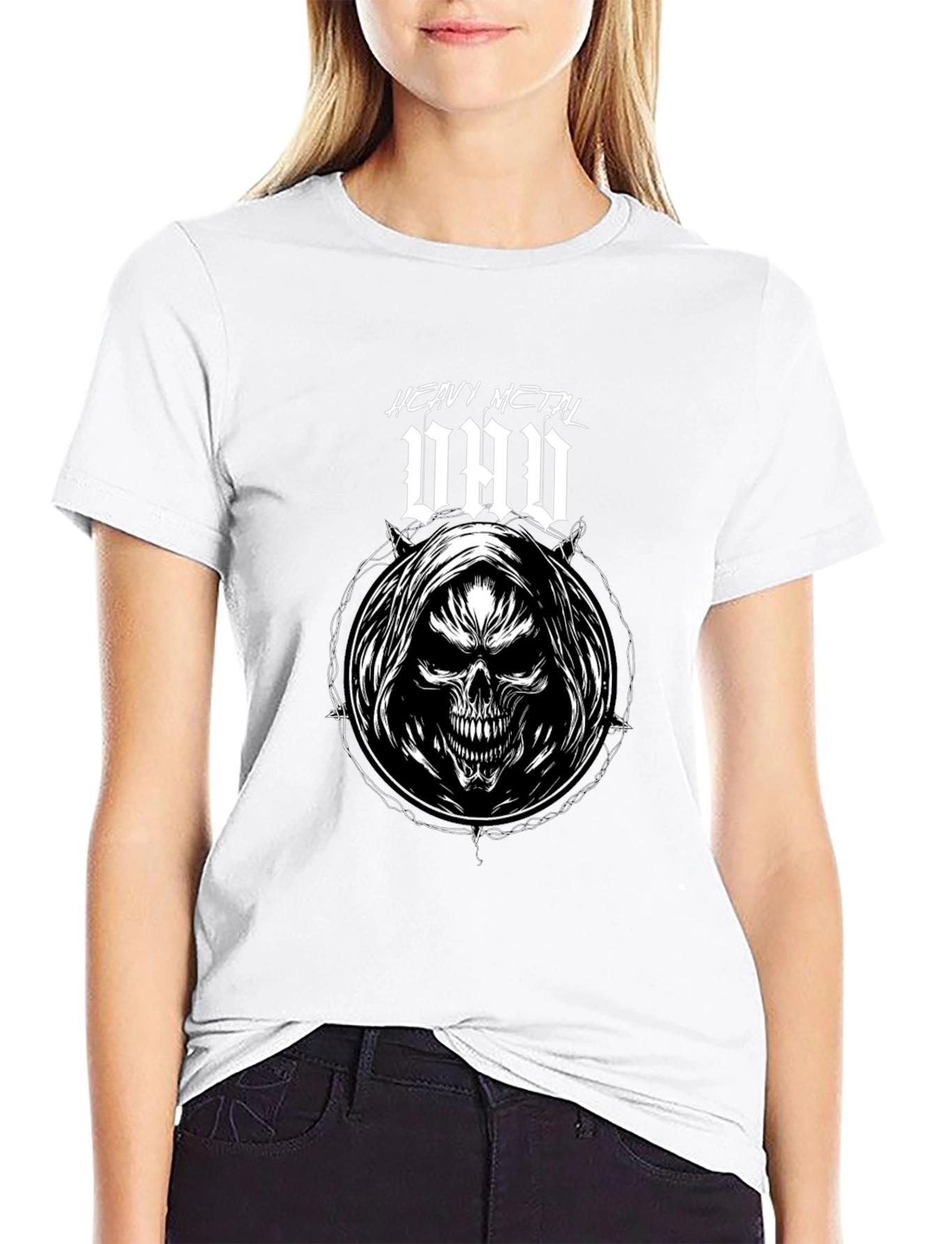 Heavy Metal Dad T-Shirt - Grim Reaper Skull Design