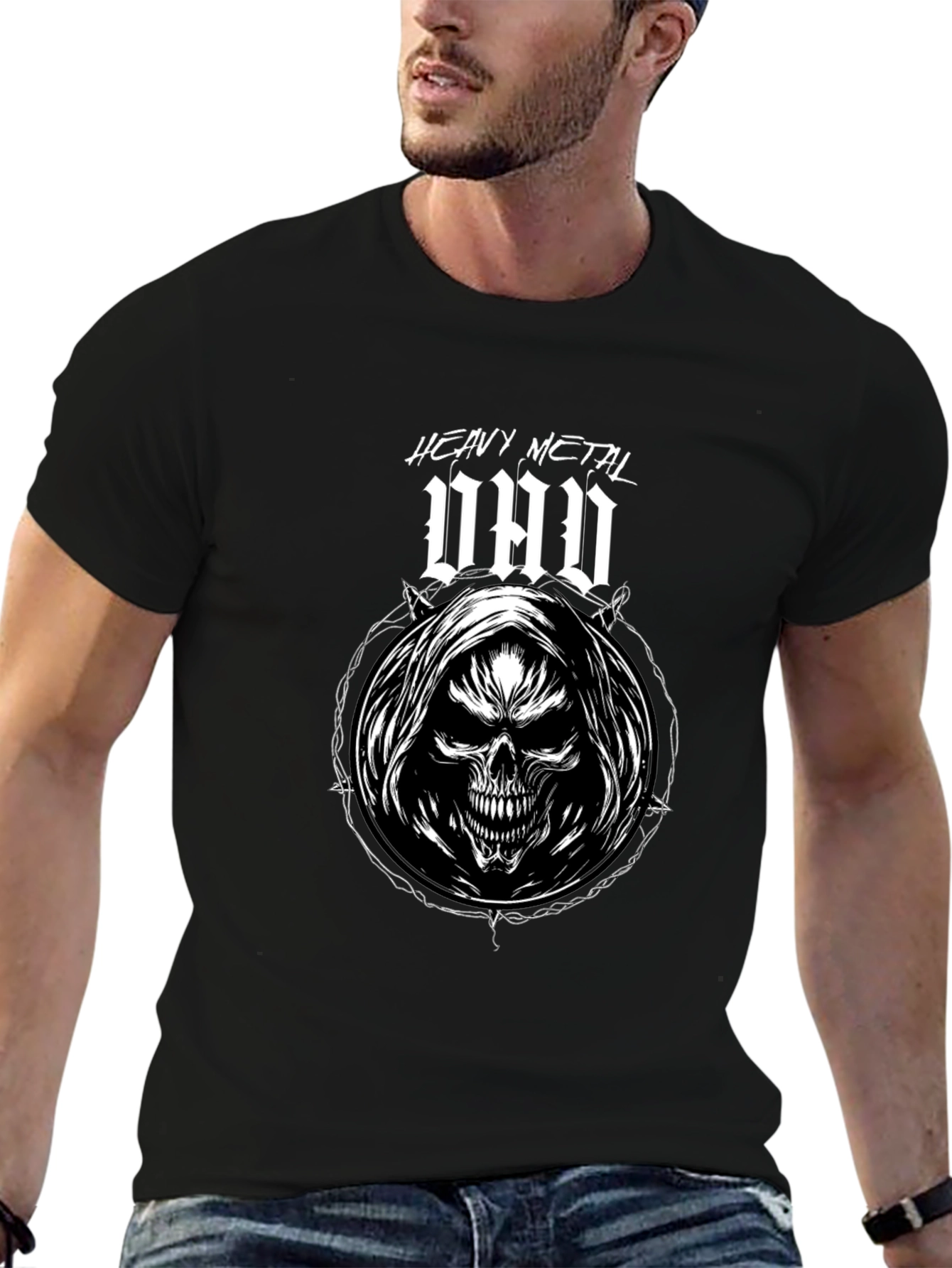 Heavy Metal Dad T-Shirt - Grim Reaper Skull Design