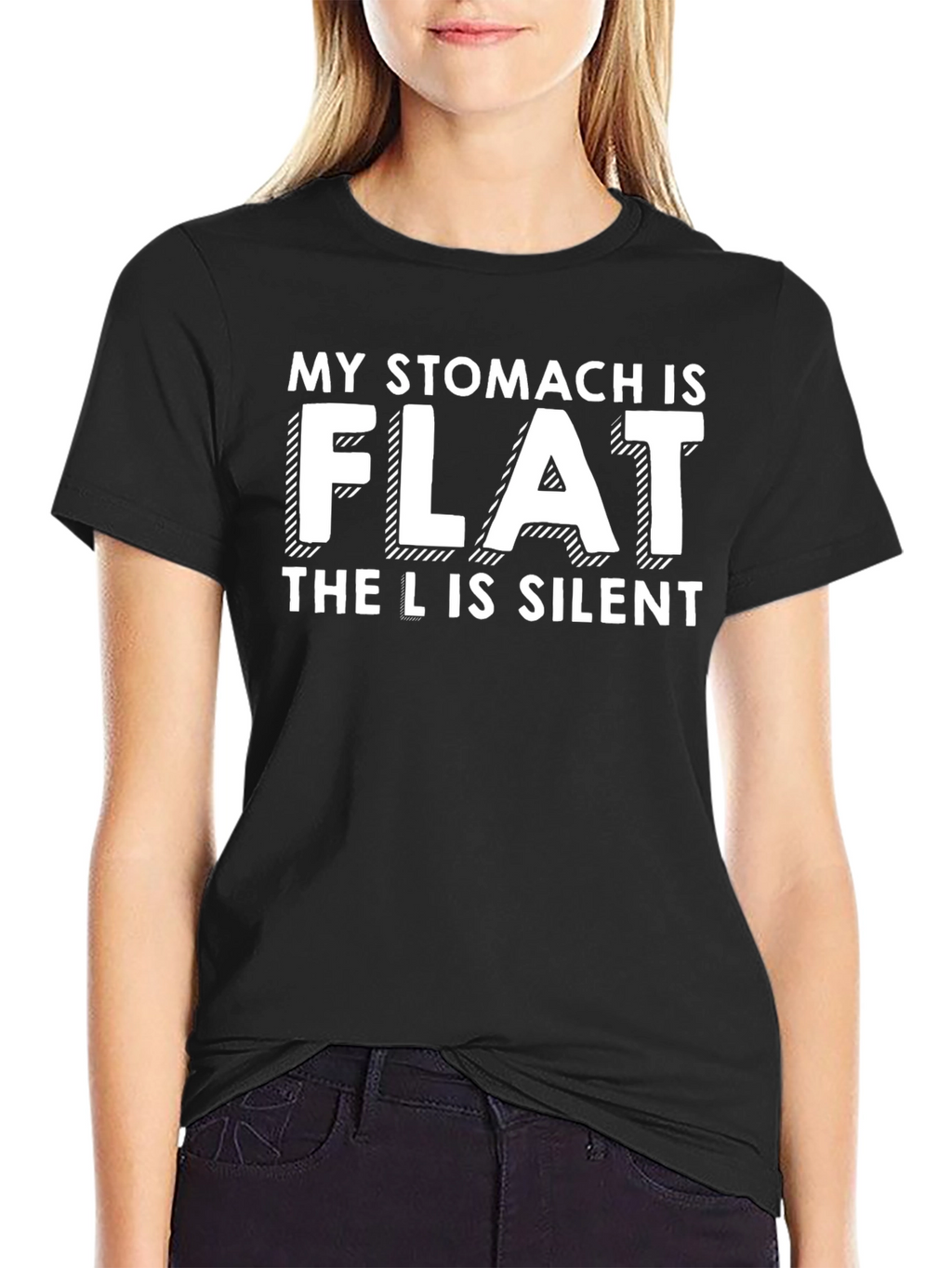 Funny Flat Stomach T-Shirt - The L Is Silent