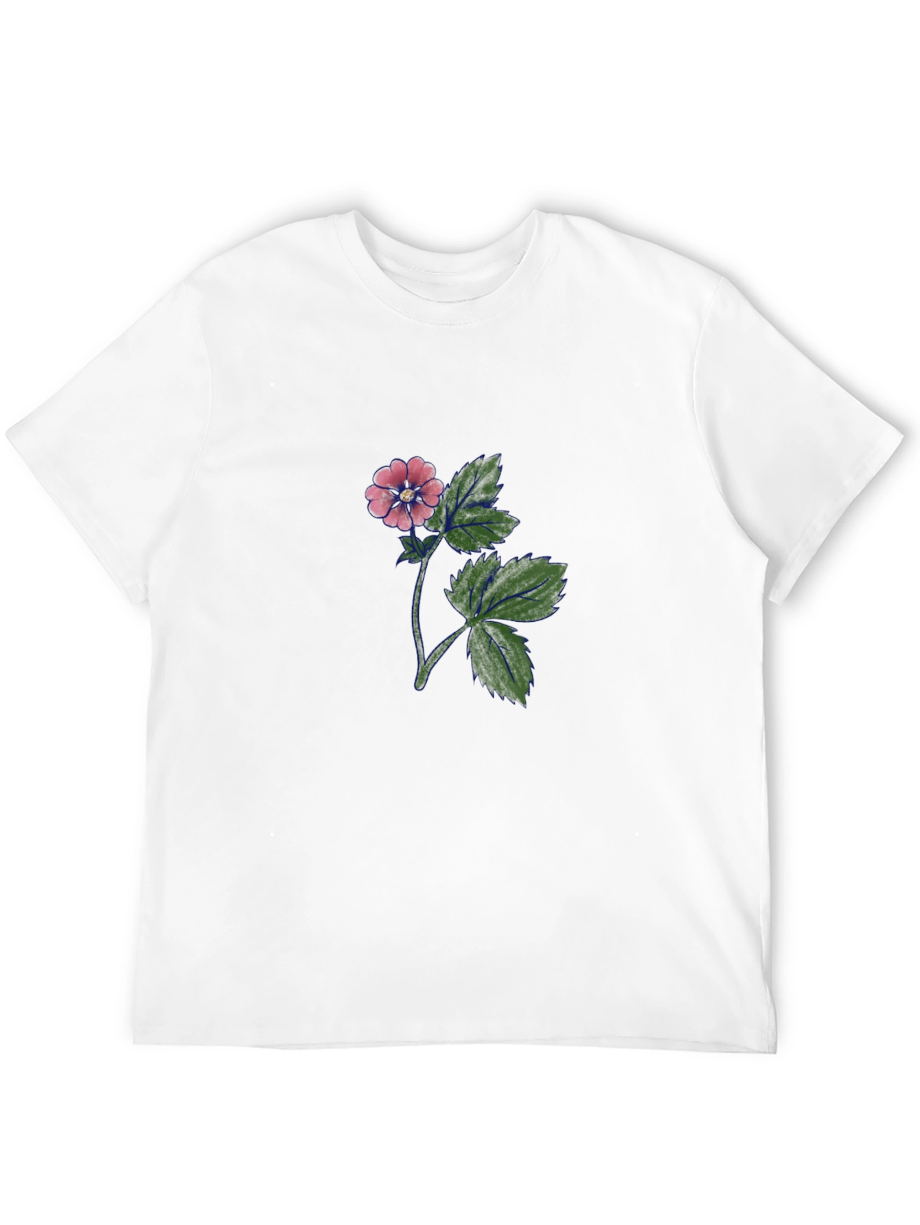 Black T-Shirt with Floral Print