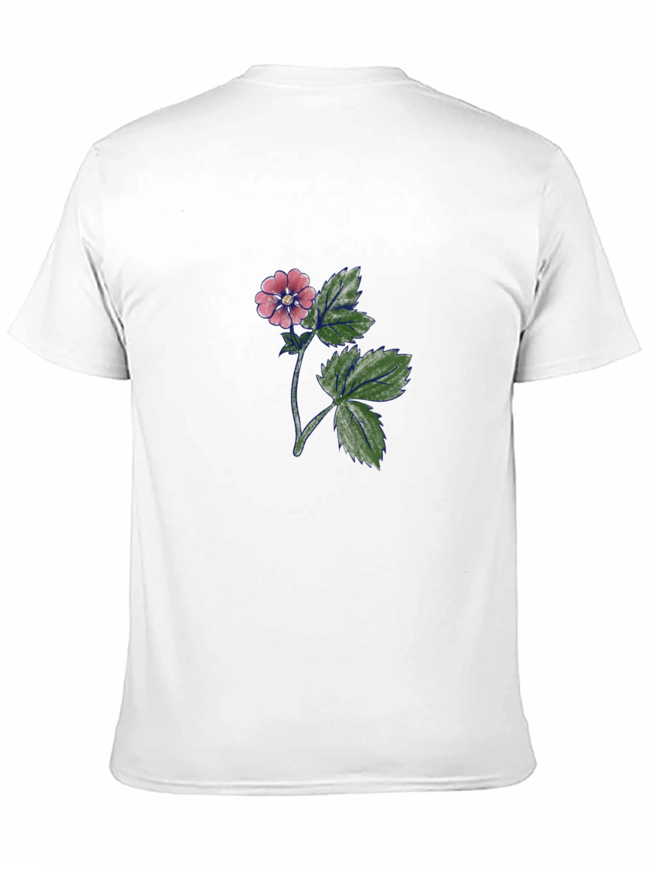 Black T-Shirt with Floral Print