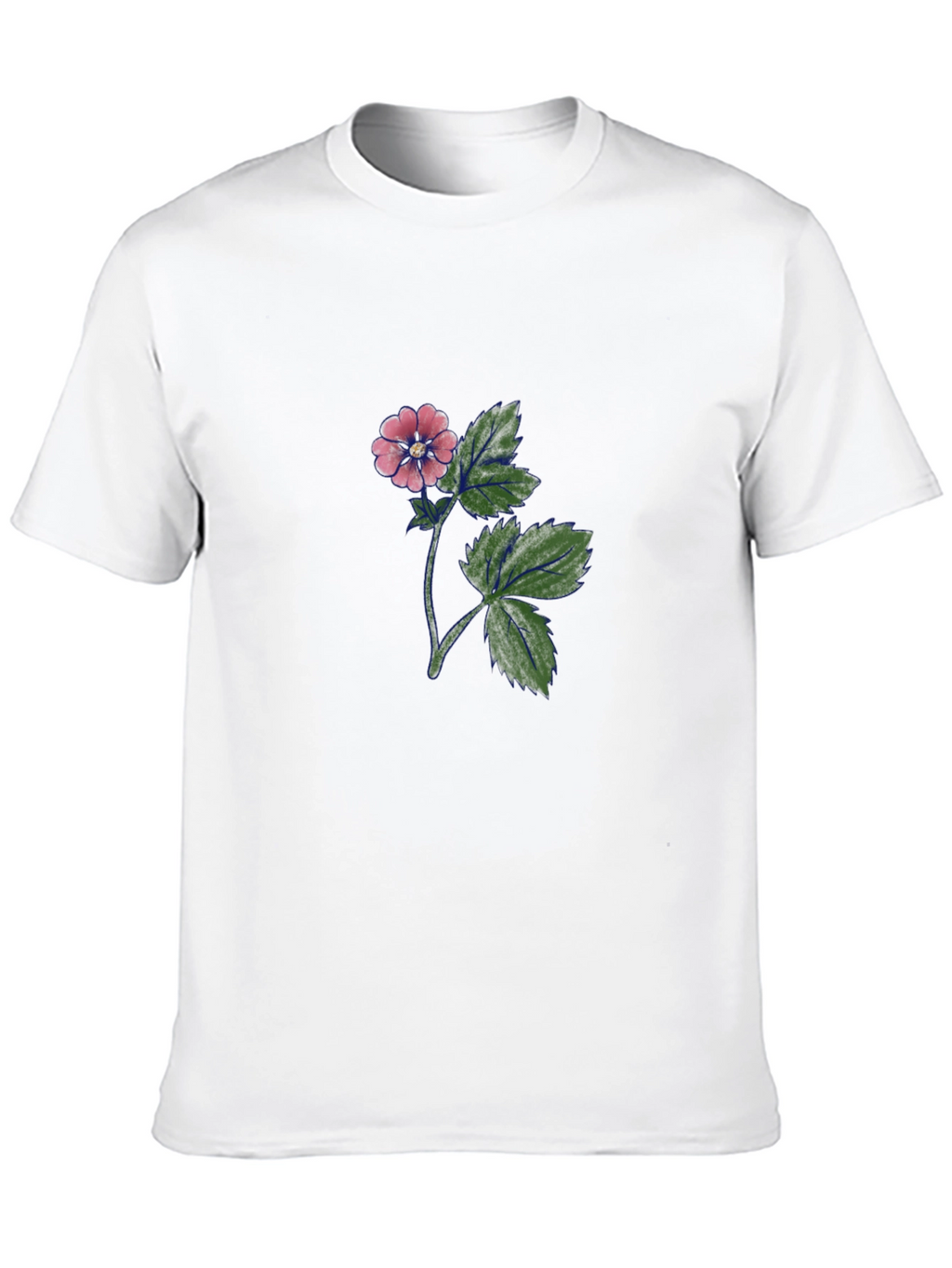 Black T-Shirt with Floral Print
